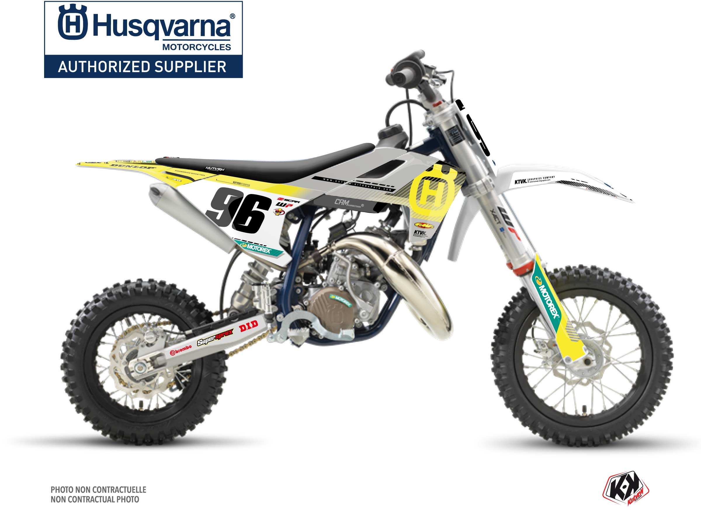 Kit Déco Motocross Origin K24 Husqvarna Tc 50 Gris