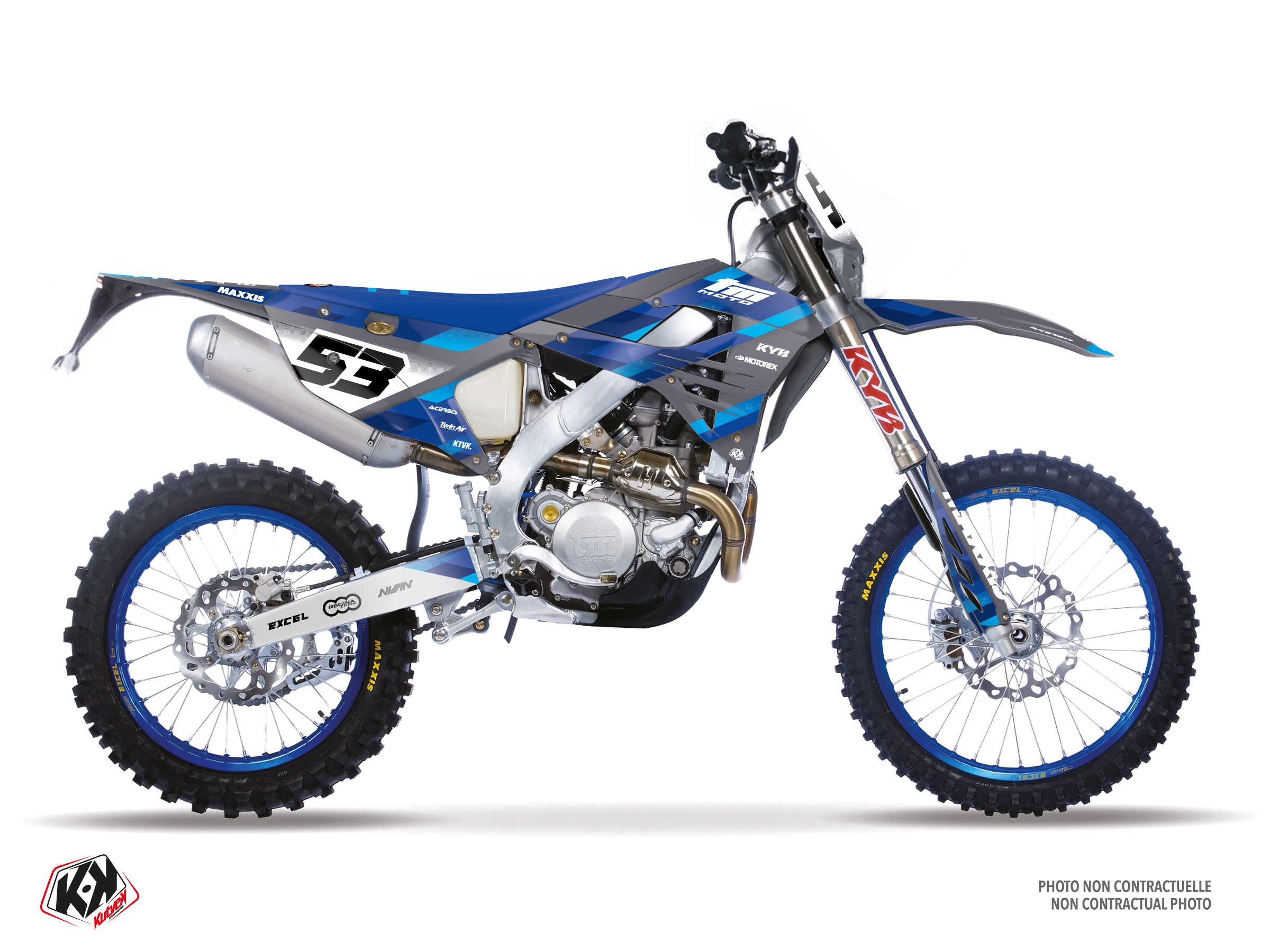 tm dirt bike origin k25  graphic kit blue