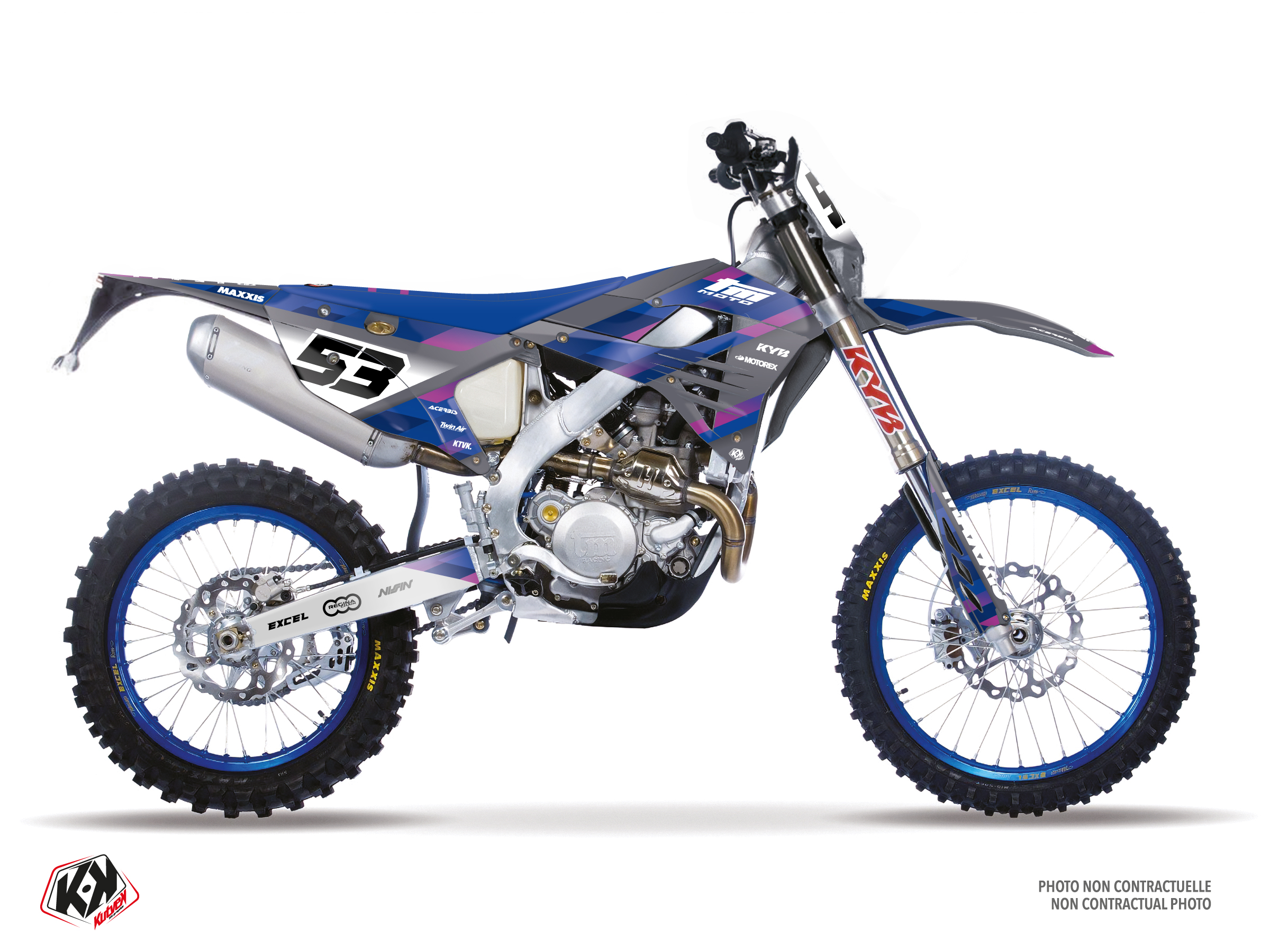 tm dirt bike origin k25  graphic kit purple