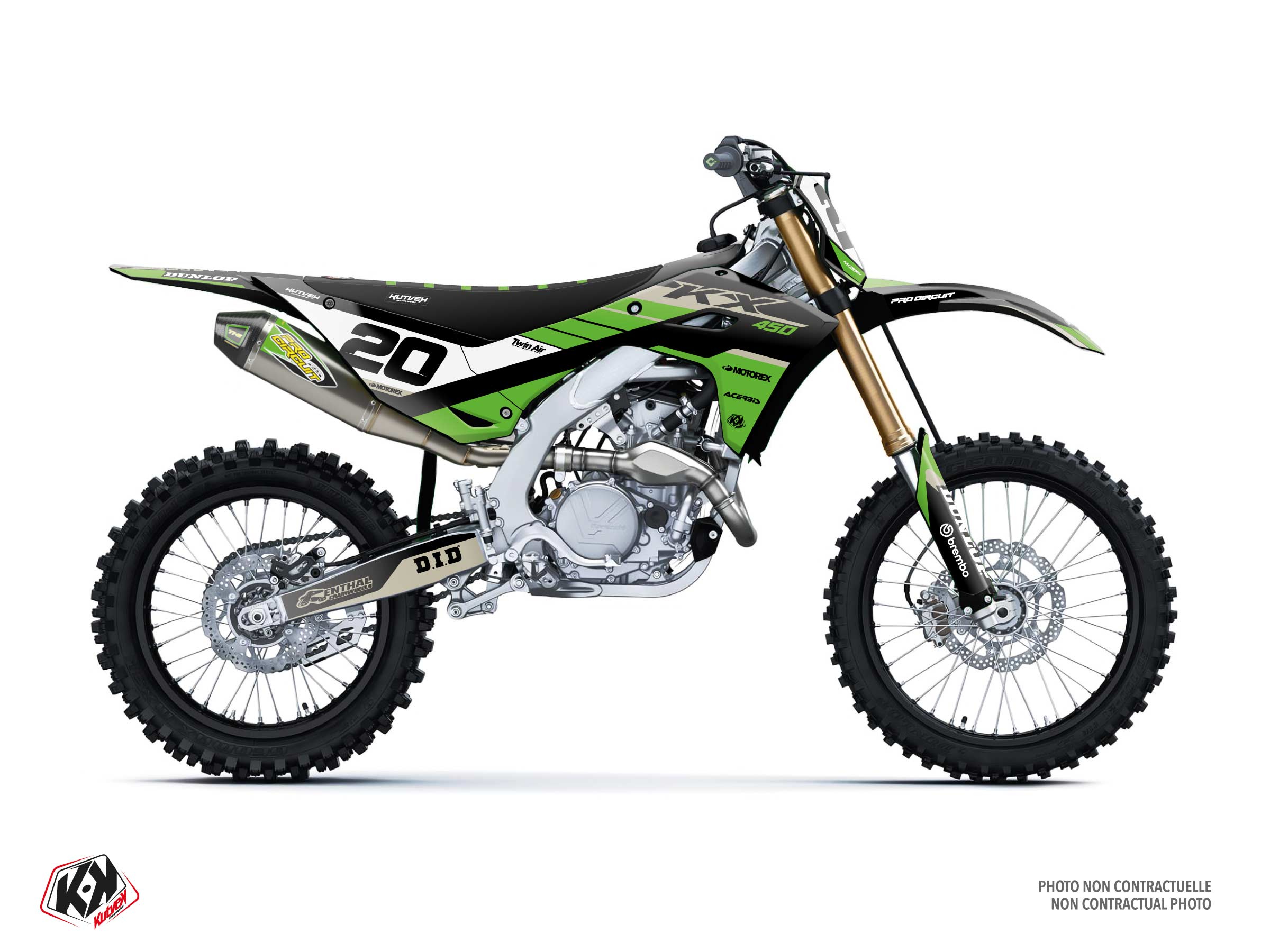 kawasaki dirt bike origin k25  graphic kit black