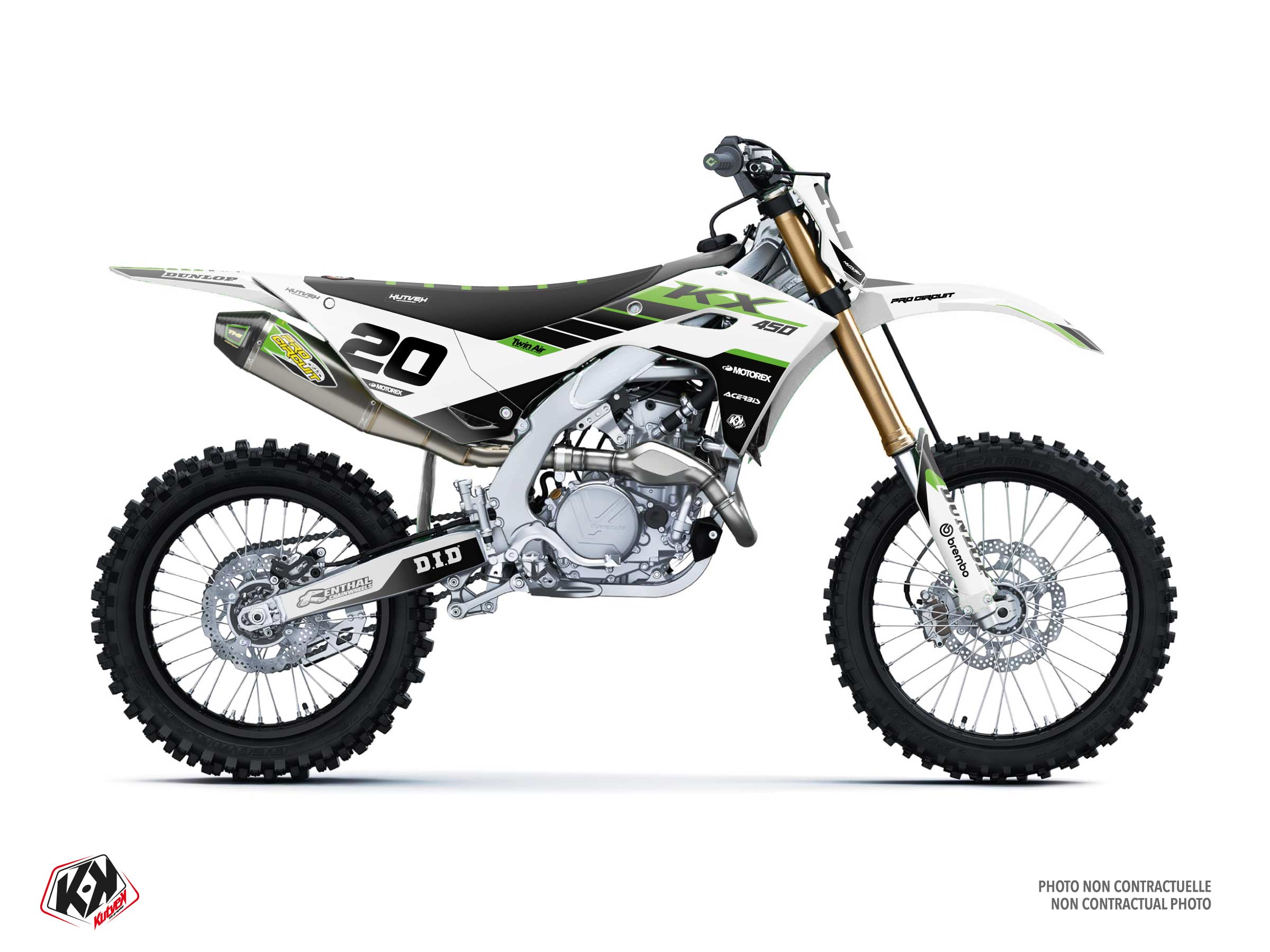 kawasaki dirt bike origin k25  graphic kit white