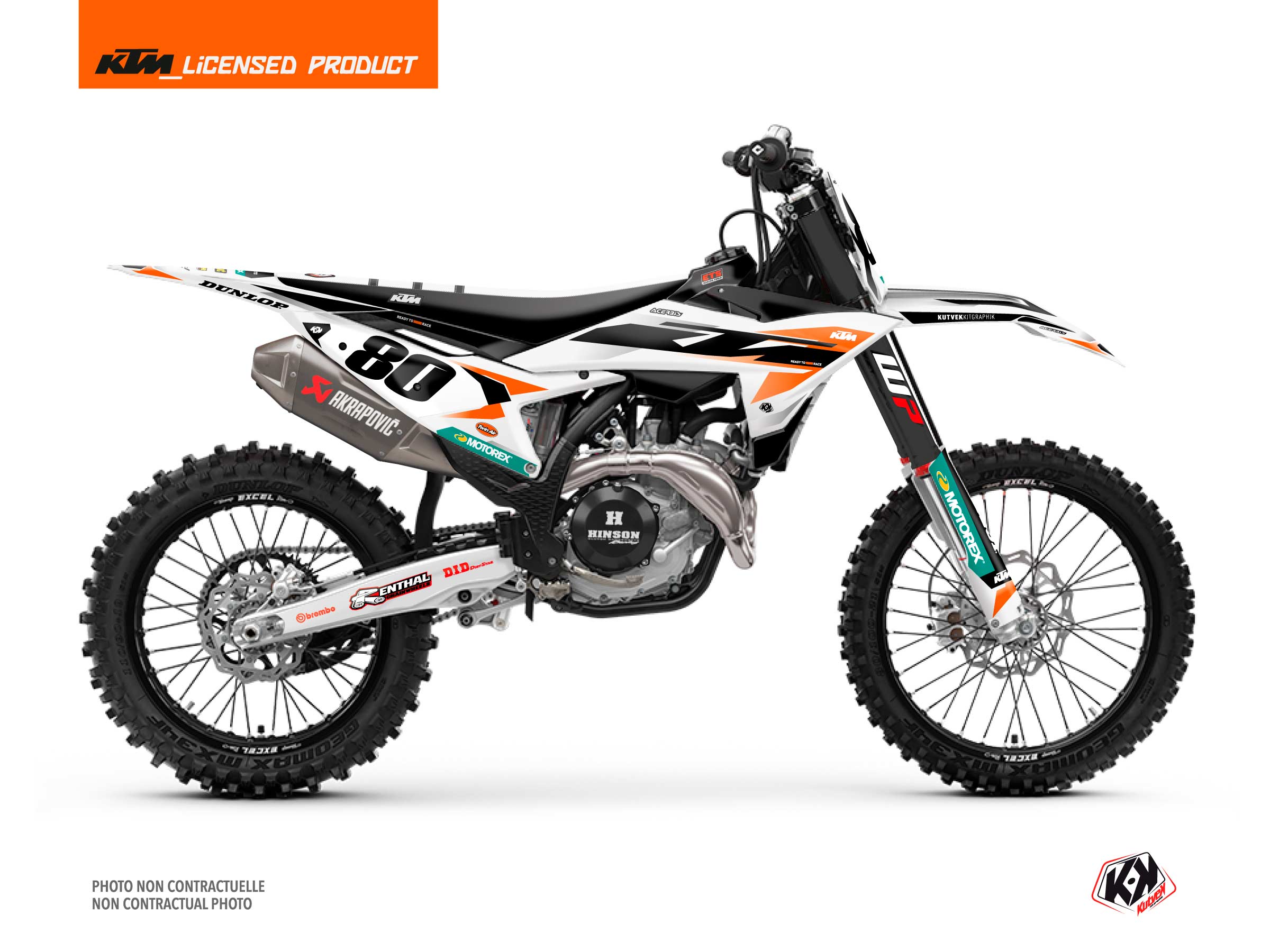 kit déco motocross ktm sx 300 origin k25 blanc   