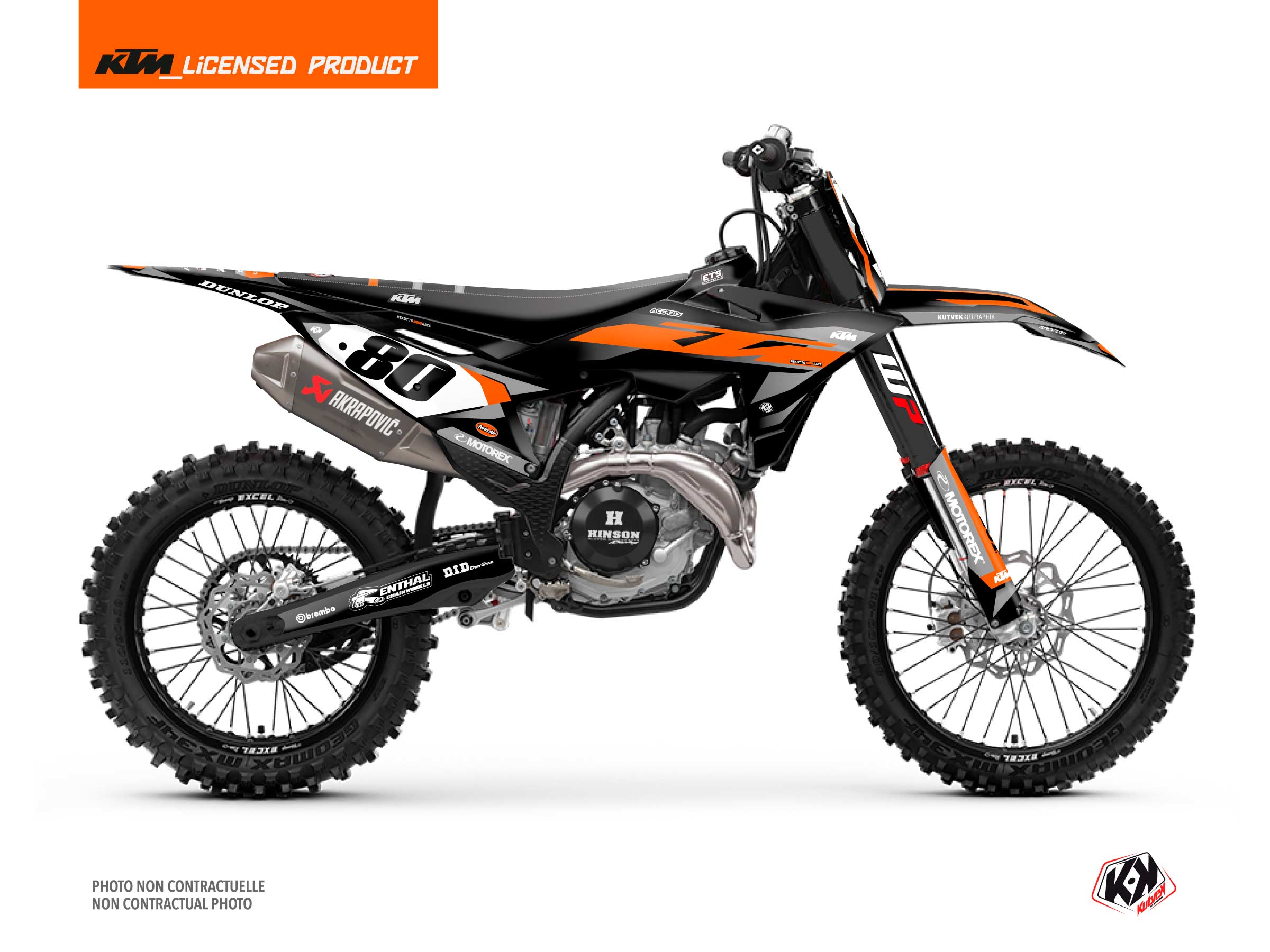 kit déco motocross ktm sx 300 origin k25 noir   