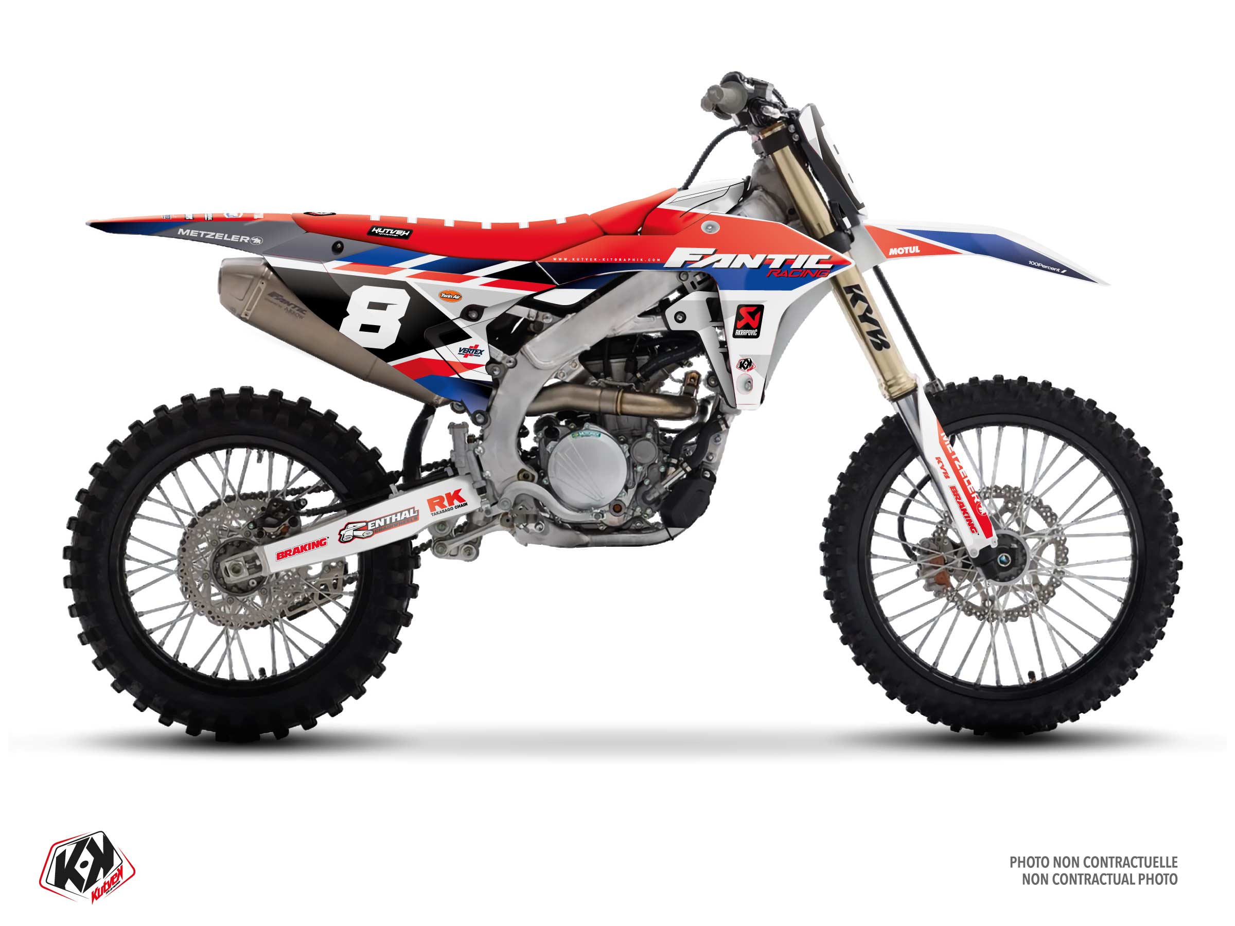 fantic dirt bike origin k26  graphic kit red-blue