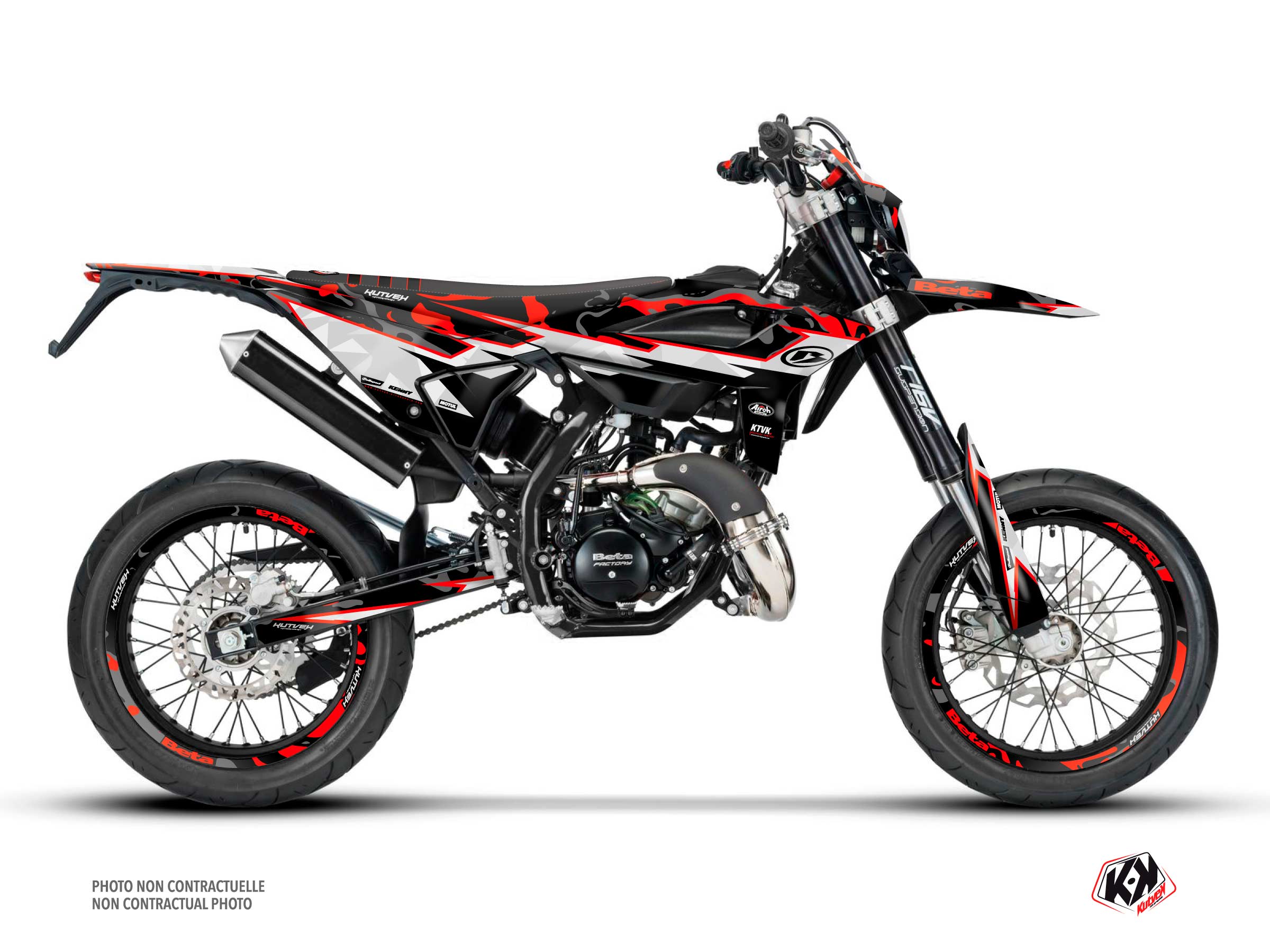 PACK BARBARIAN Graphic Kit + Seat Cover Beta RR 50 Motard Red
