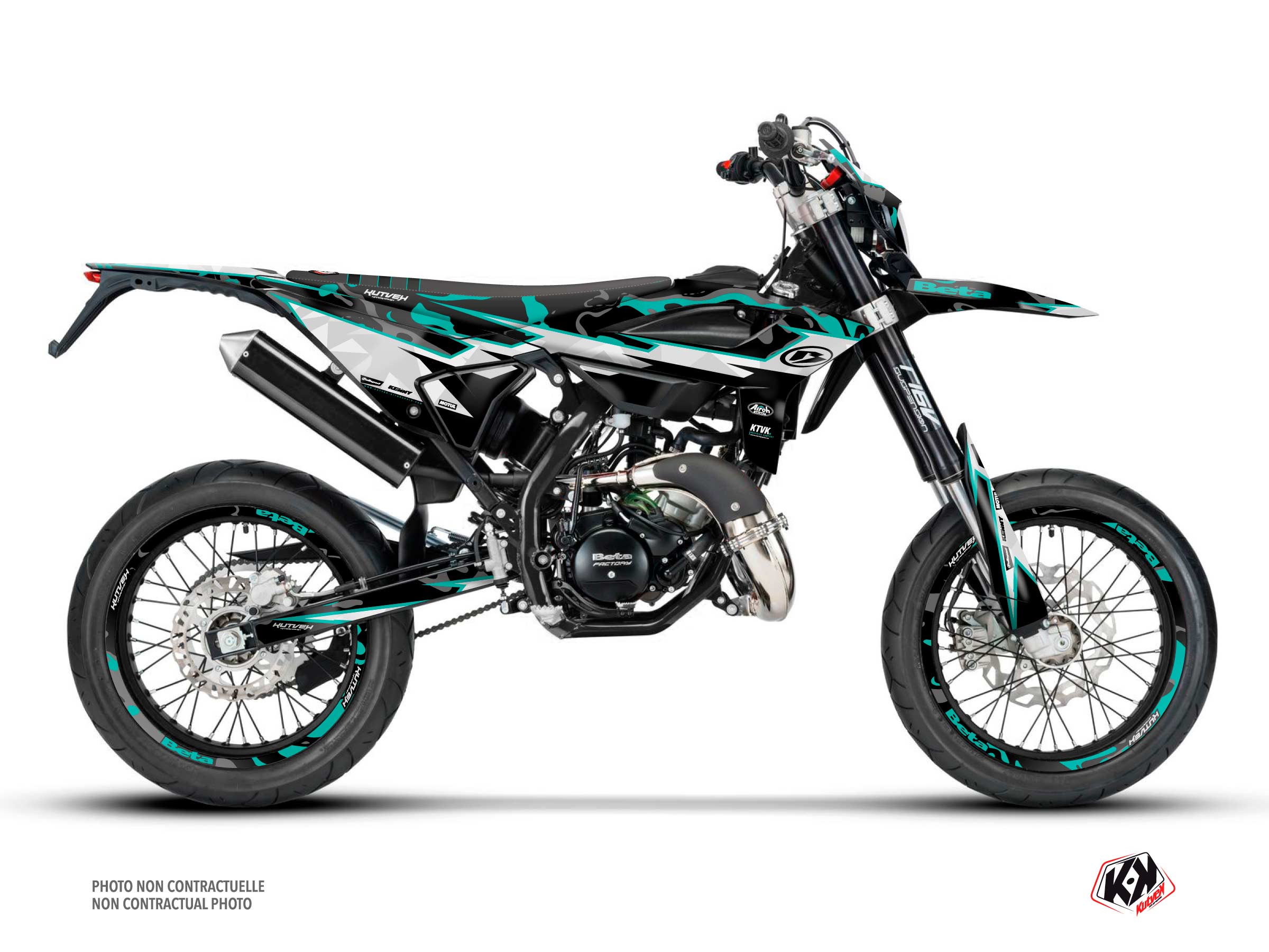 PACK BARBARIAN Graphic Kit + Seat Cover Beta RR 50 Motard Turquoise