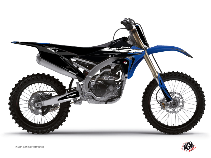 PACK Kit Déco Moto Cross Halftone Yamaha 250 YZF Noir Bleu + Kit Plastiques 250 YZF Noir à partir de 2014
