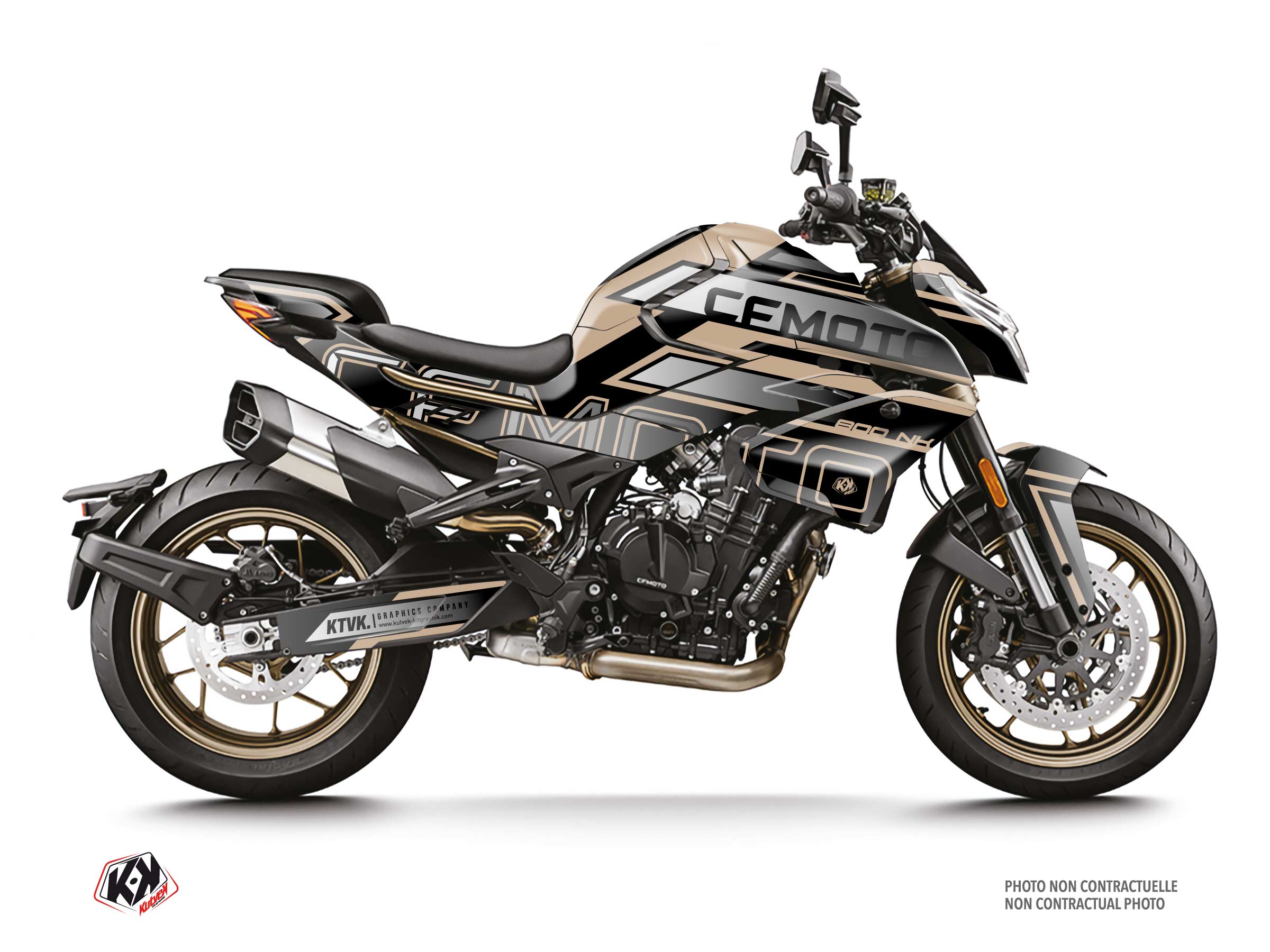 cf moto street bike parsec  graphic kit copper