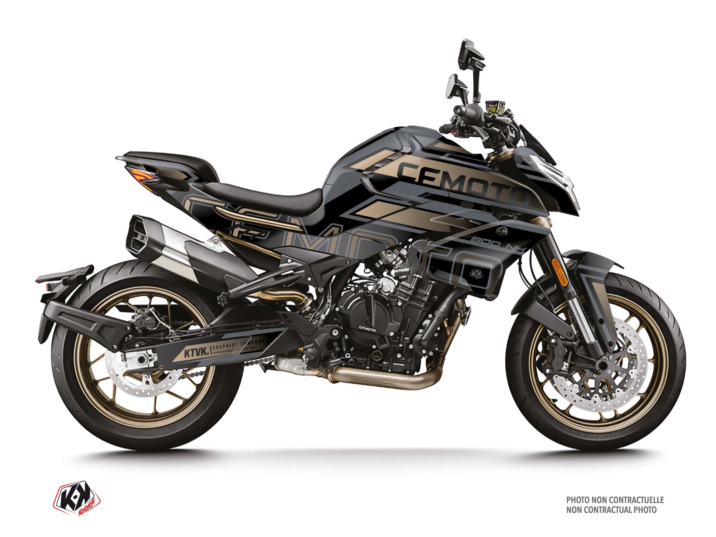 cf moto street bike parsec  graphic kit black-copper