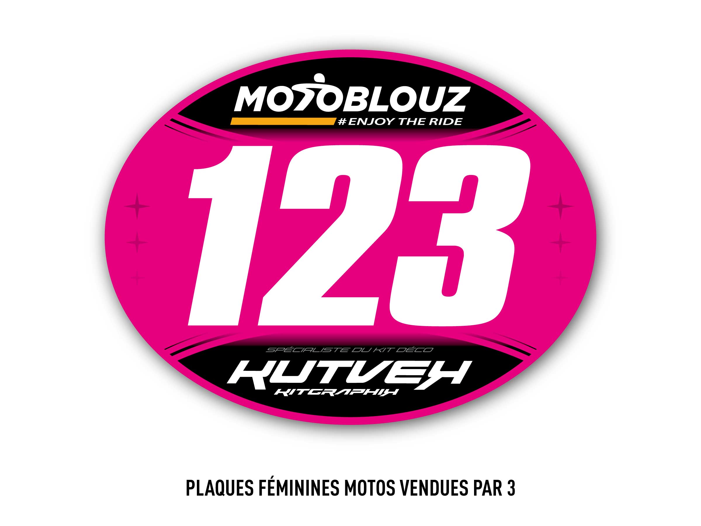 Stickers de plaques CFS pour Motocross X3 Rose