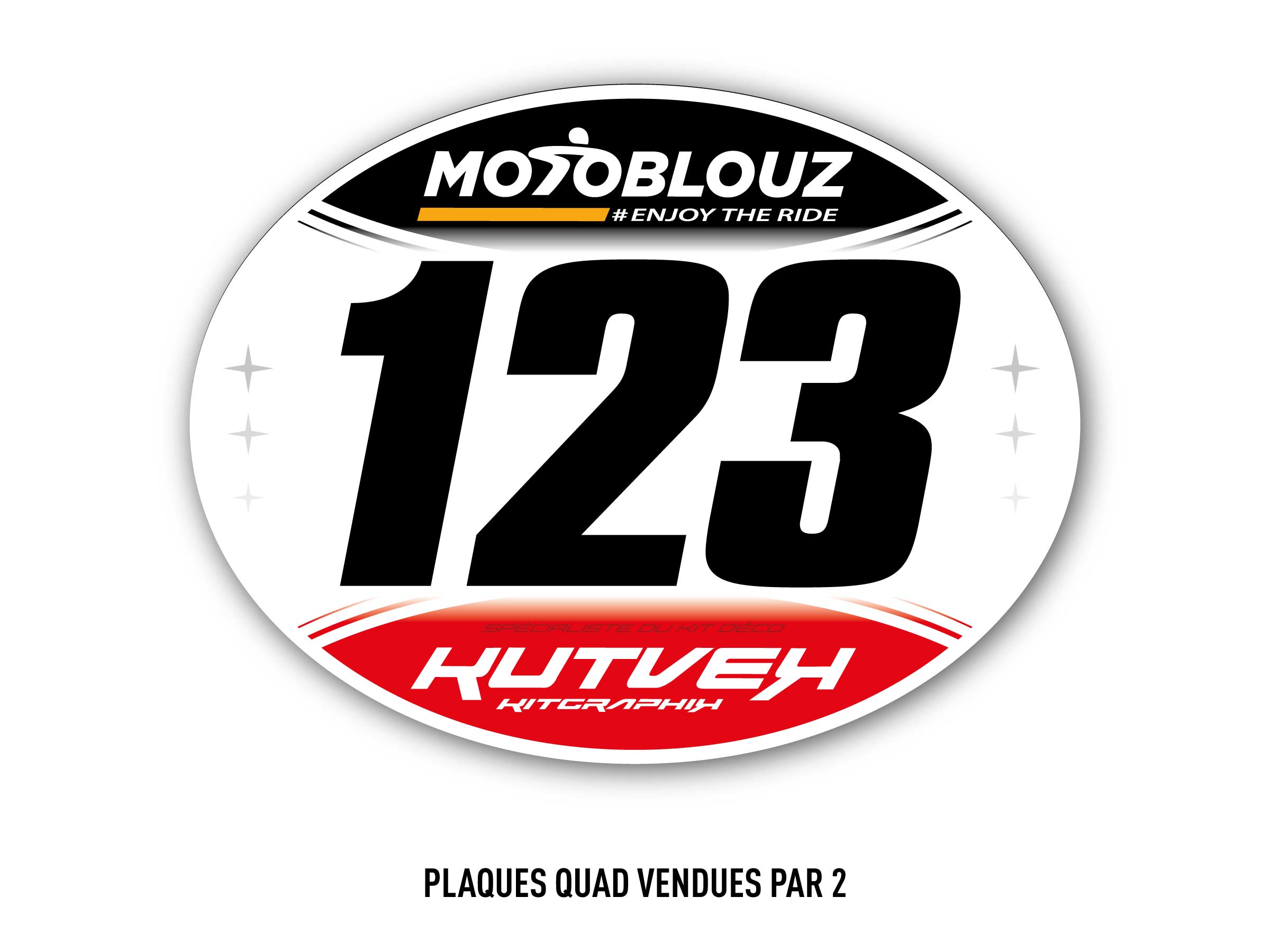 Stickers de plaques CFS pour quad x2 - Blanc