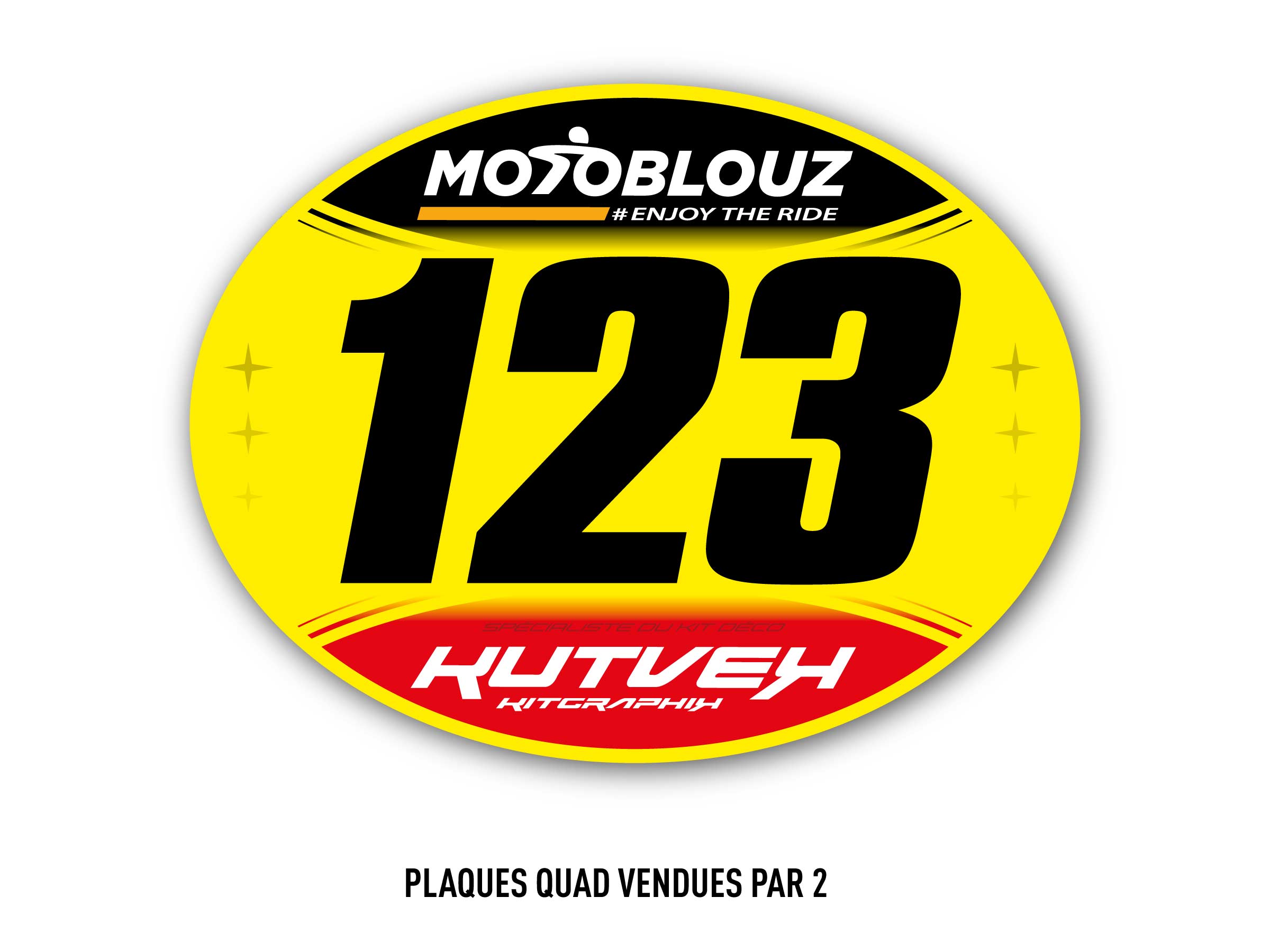 Stickers de plaques CFS pour Quad x2 - Jaune