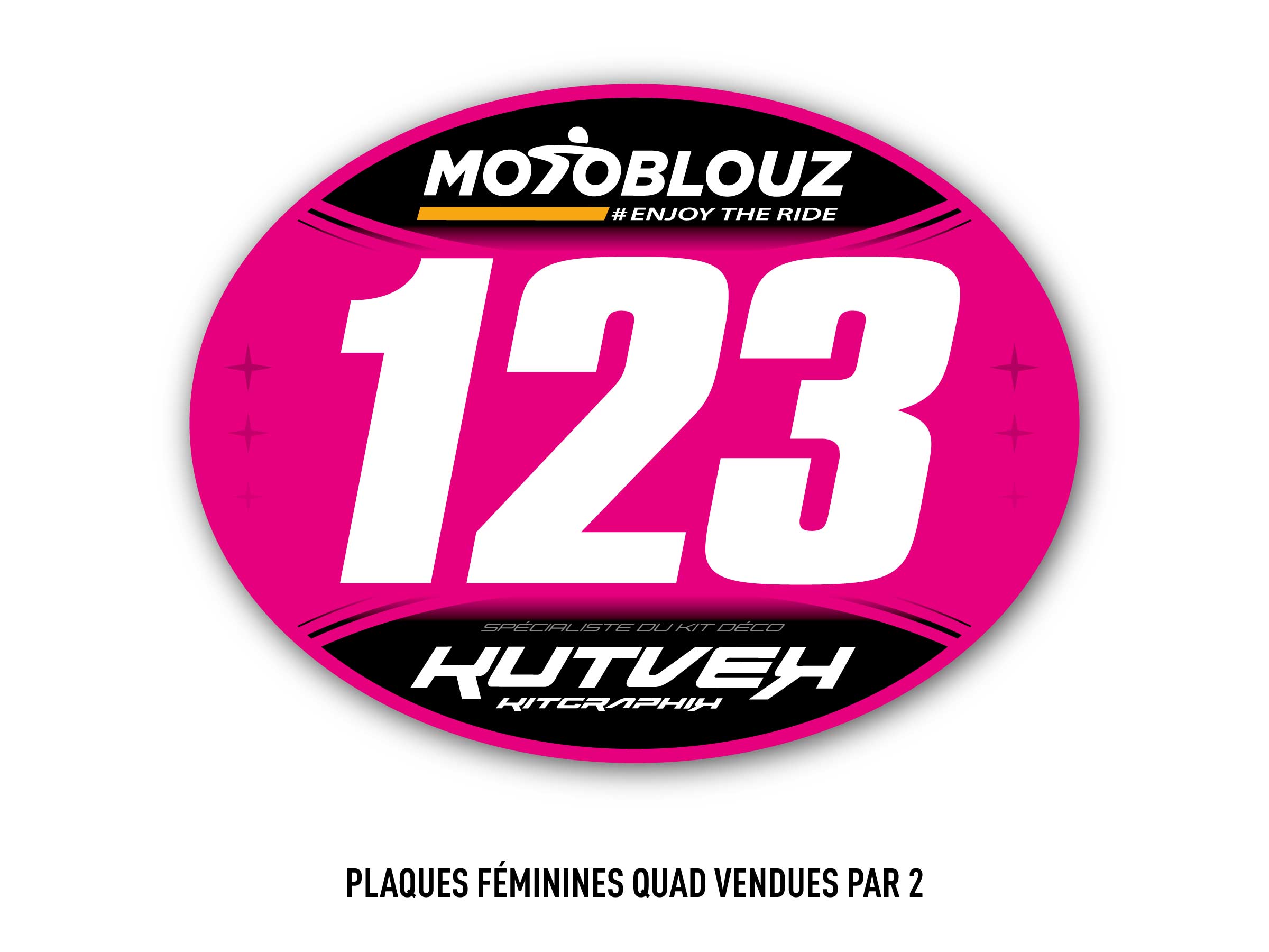 Stickers de plaques CFS pour quad x2 - Rose