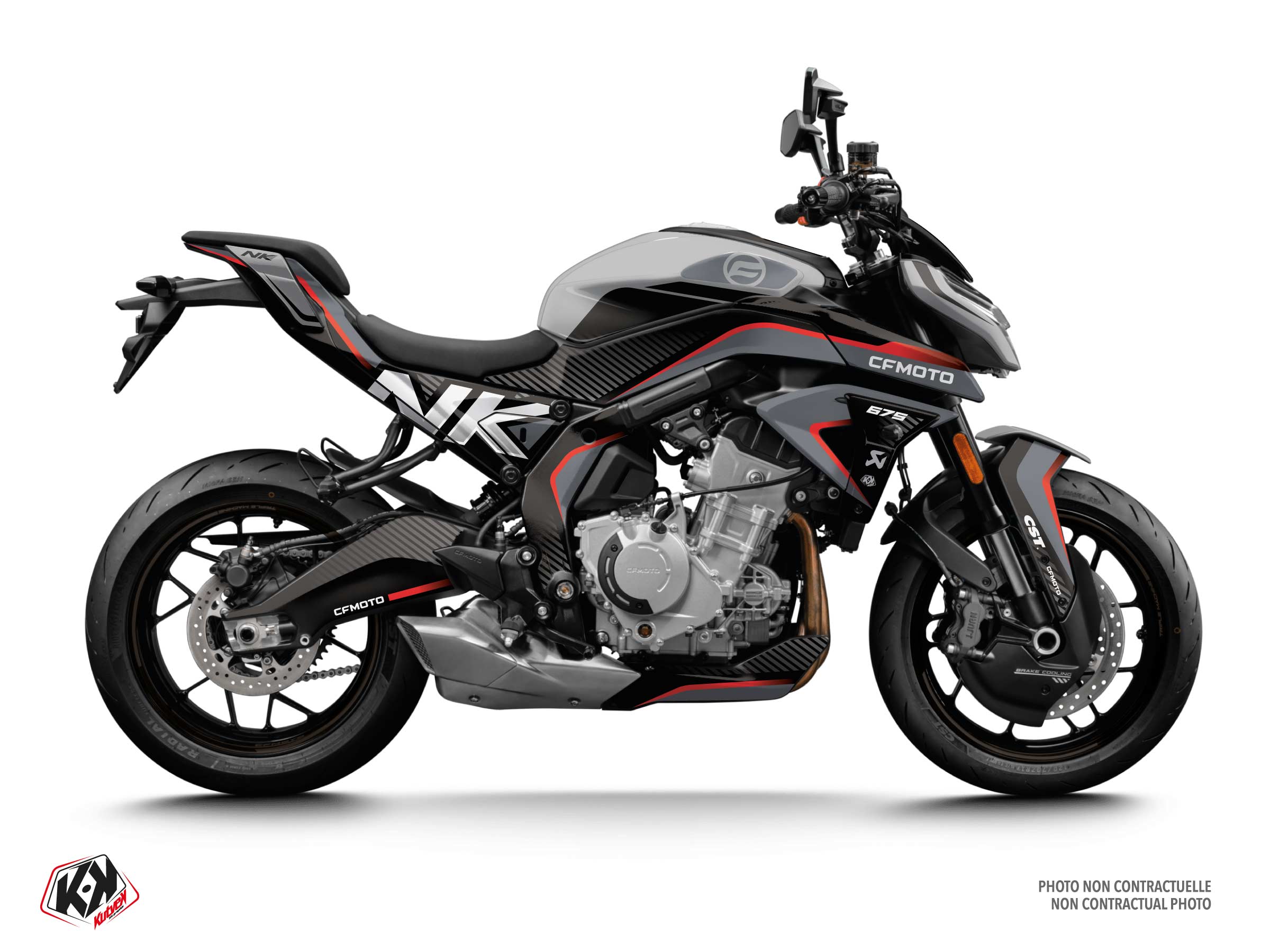 cf moto street bike playground  graphic kit grey