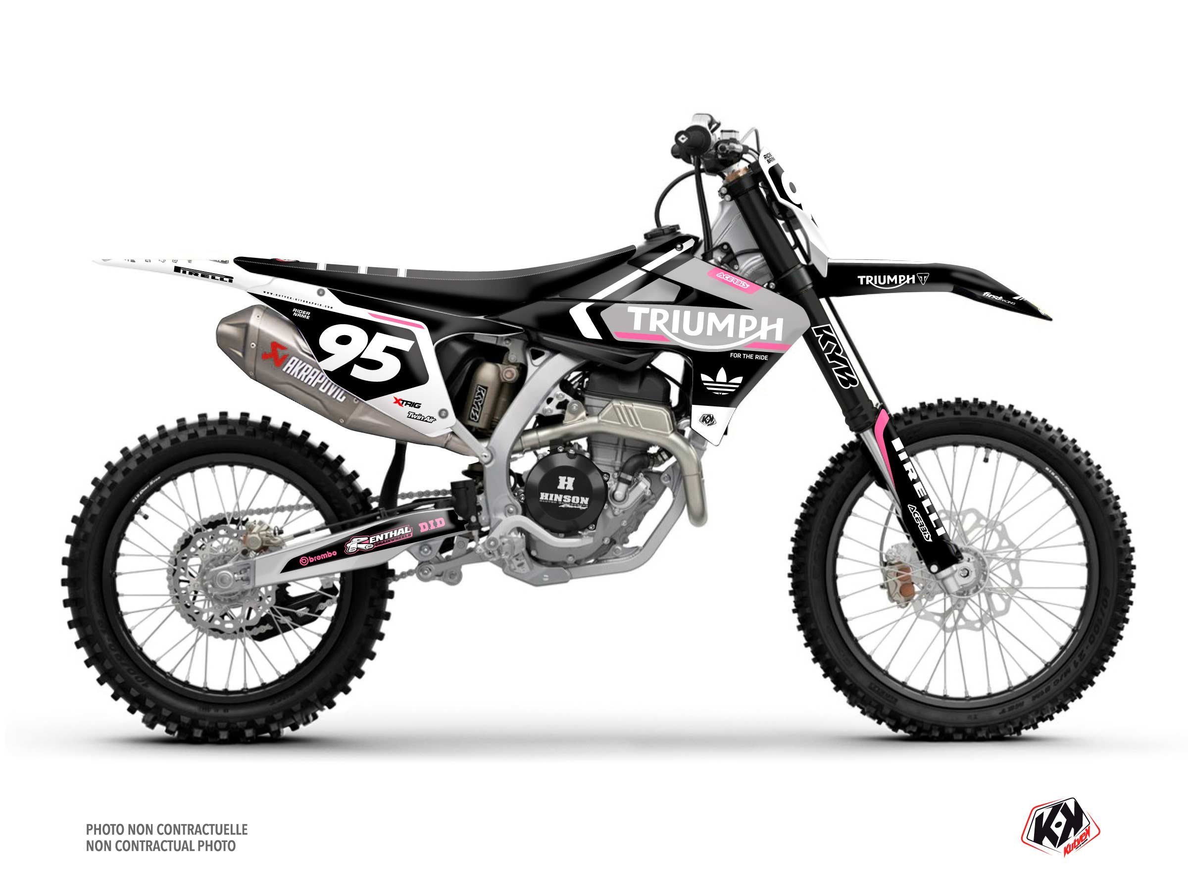triumph dirt bike plow  graphic kit pink