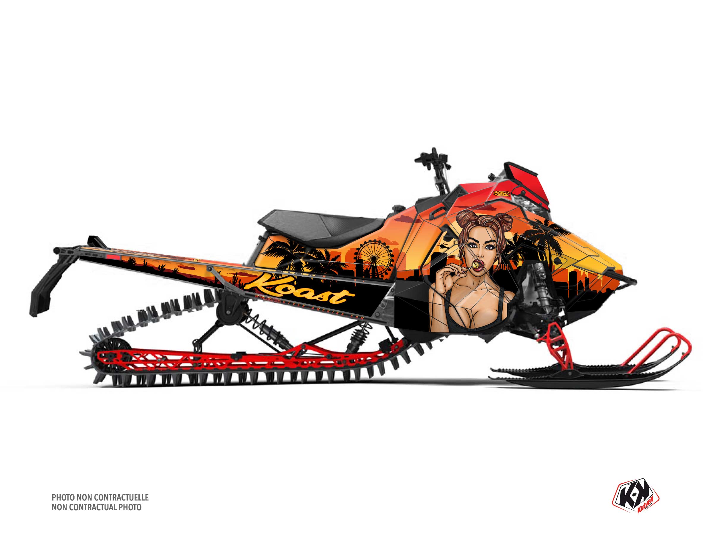 polaris snowmobile koast  graphic kit yellow