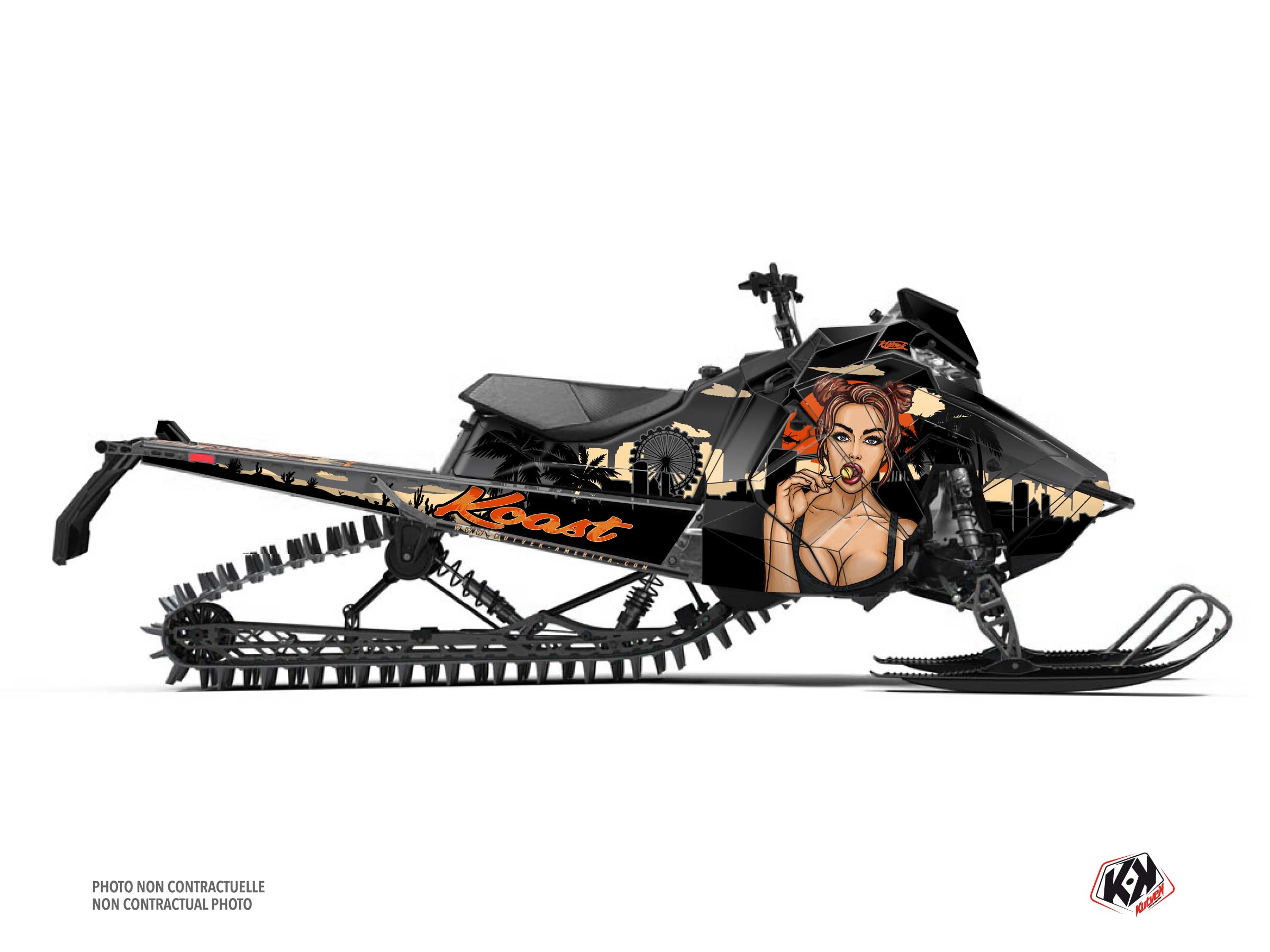 polaris snowmobile koast  graphic kit sand-orange