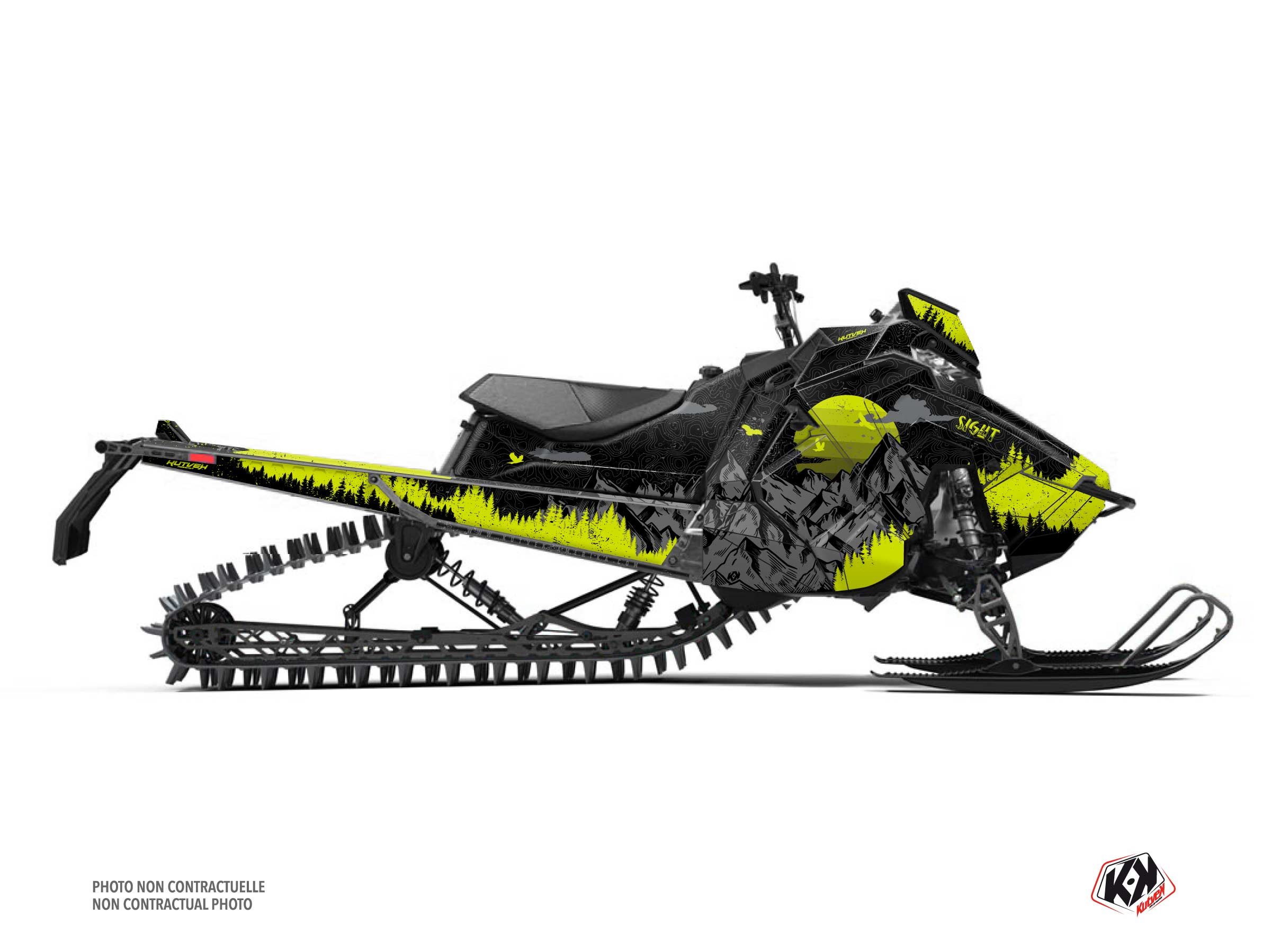 kit déco motoneige polaris sight noir-lime 