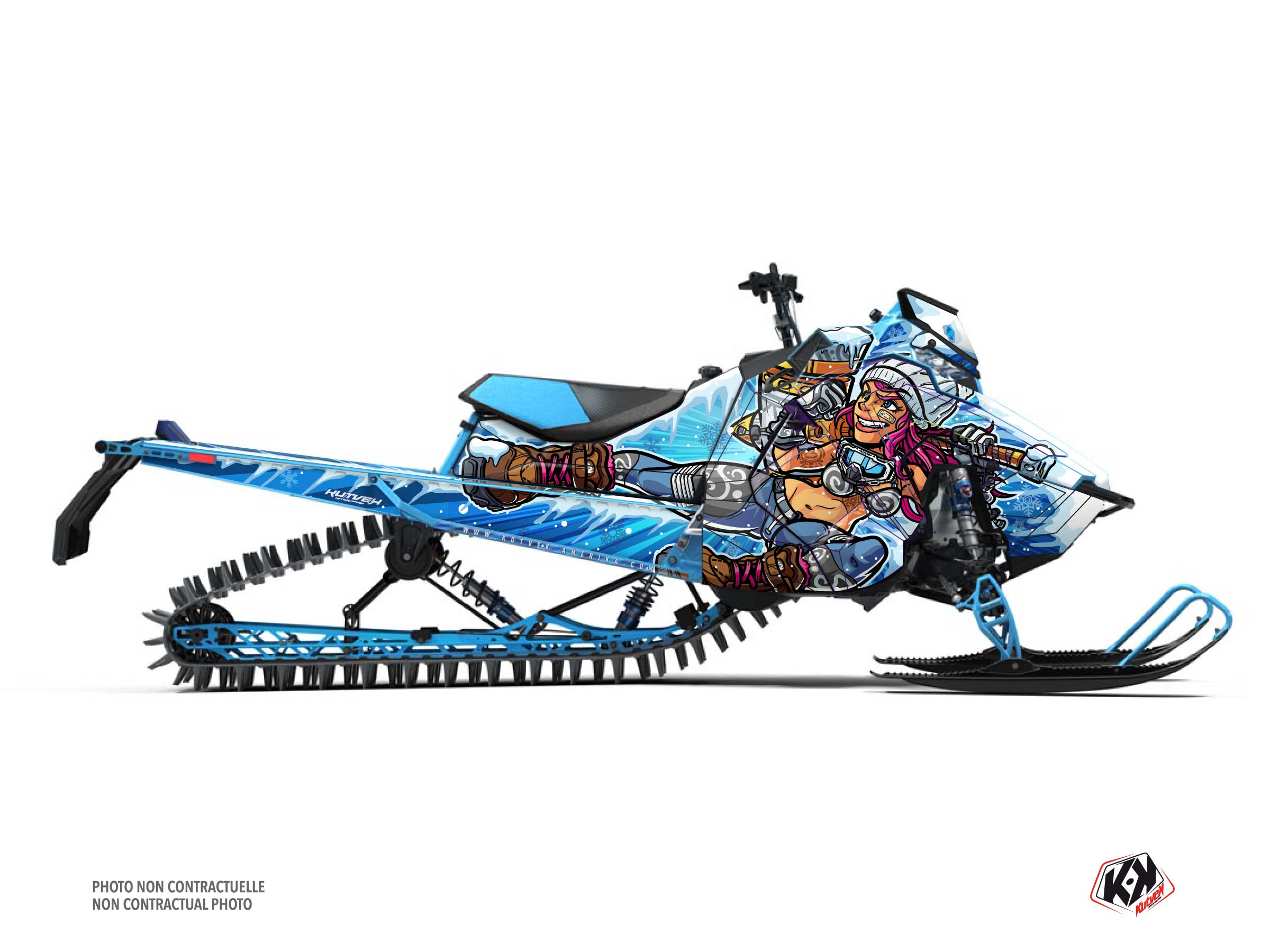 polaris snowmobile xena  graphic kit blue