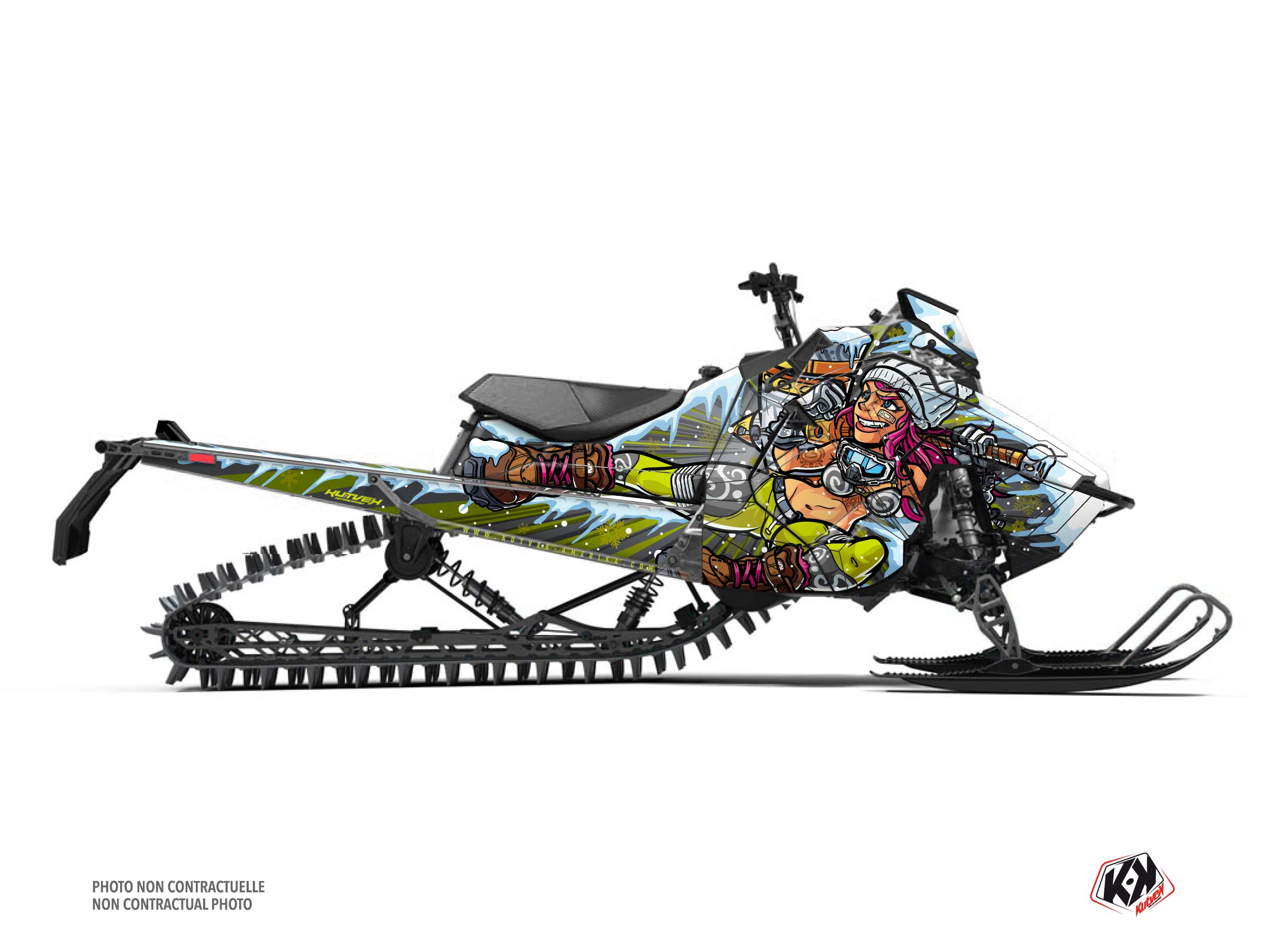 polaris snowmobile xena  graphic kit grey-yellow