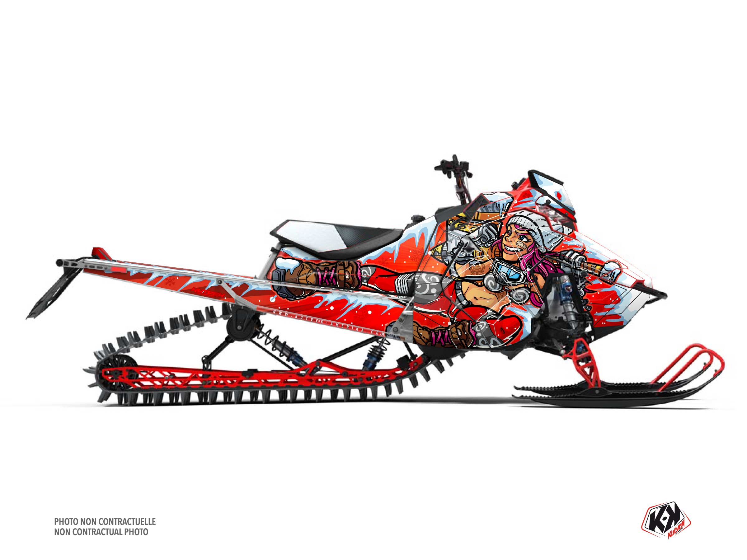 polaris snowmobile xena  graphic kit red