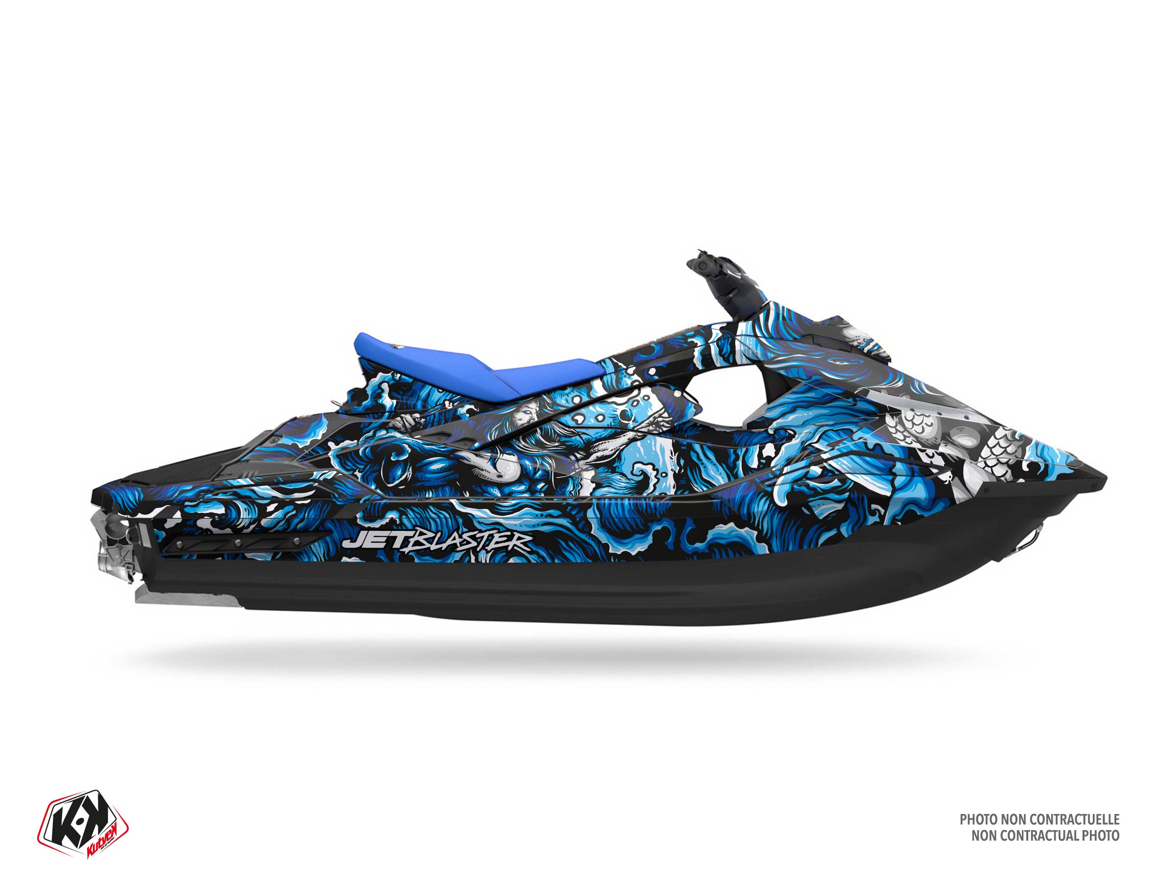 kit déco jet-ski yamaha poseidon bleu-blanc 