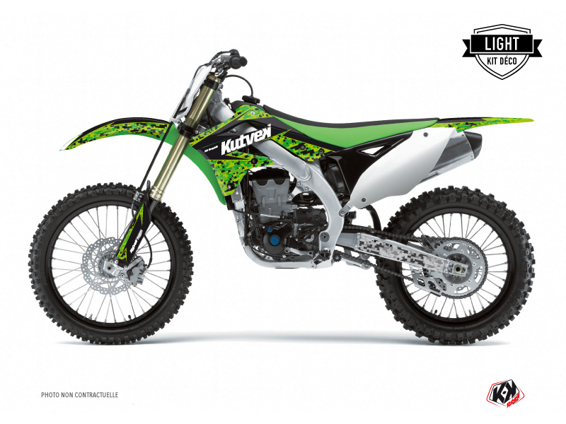 Kawasaki 250 KX Dirt Bike Predator Graphic Kit Black Green LIGHT