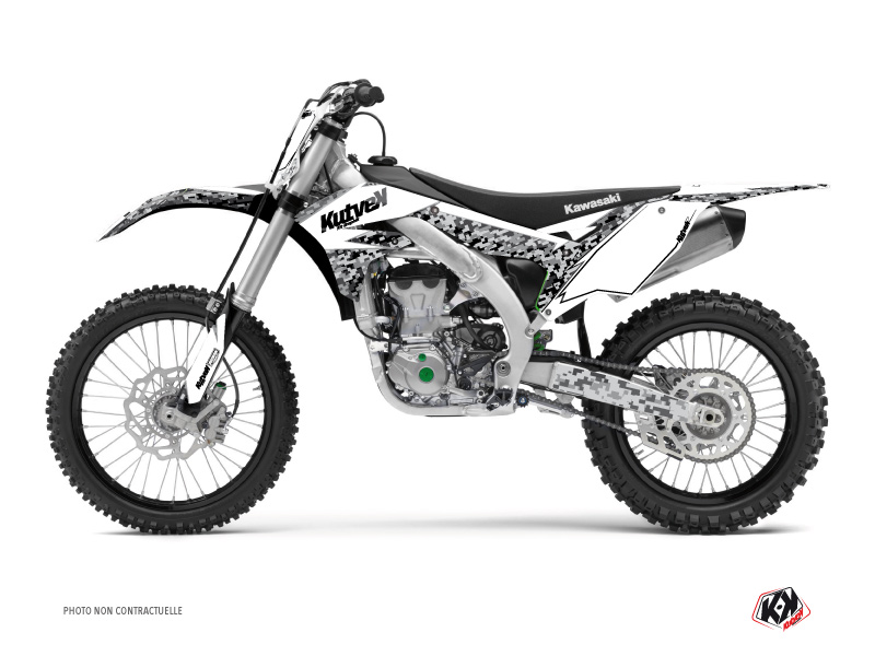 Kawasaki 250 KX Dirt Bike Predator Graphic Kit White