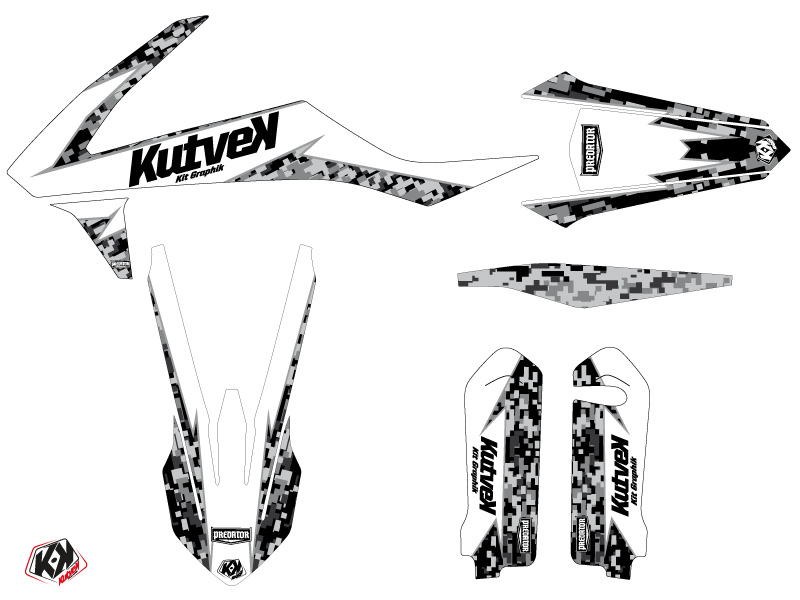 KTM 250 SXF Dirt Bike Predator Graphic Kit White LIGHT