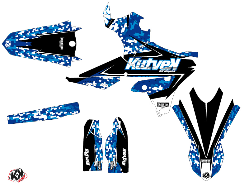 Yamaha 250 WRF Dirt Bike Predator Graphic Kit Blue LIGHT