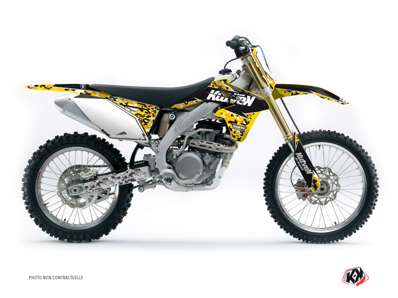 kit déco motocross suzuki predator noir-jaune 