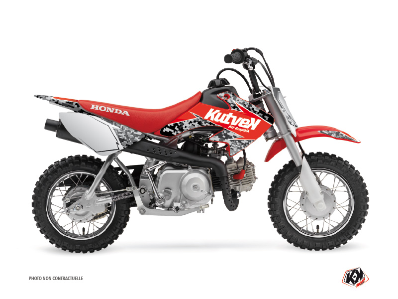 Honda 50 CRF Dirt Bike Predator Graphic Kit Black Red