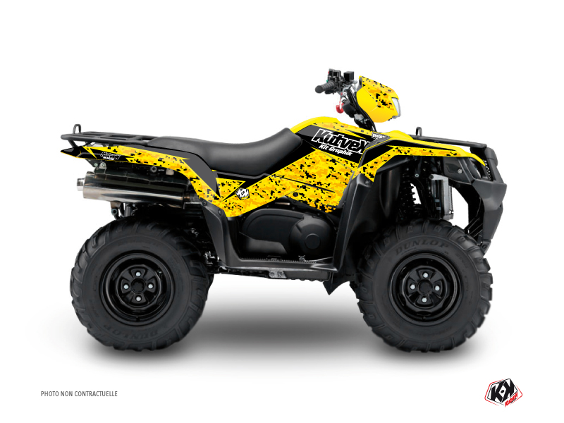 Suzuki King Quad 750 ATV Predator Graphic Kit Black Yellow