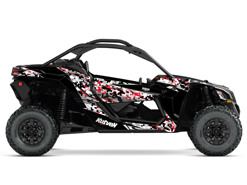 can-am utv predator  graphic kit grey-red