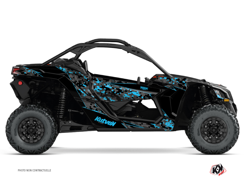 can-am utv predator  graphic kit black-blue