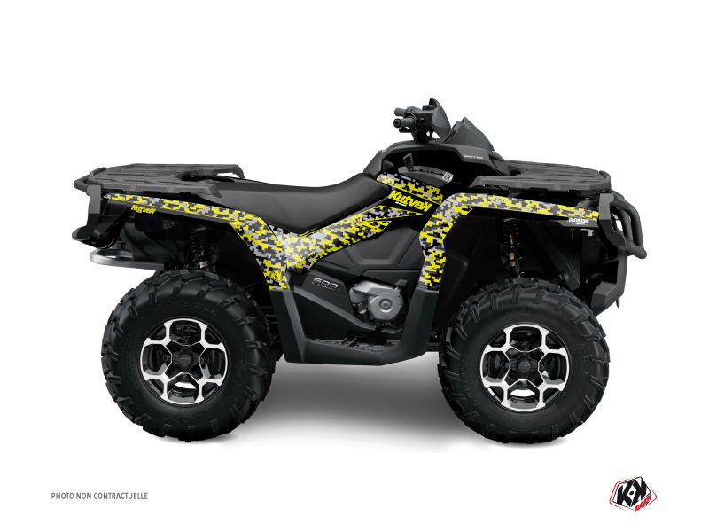 kit déco quad can-am predator noir-gris-jaune 