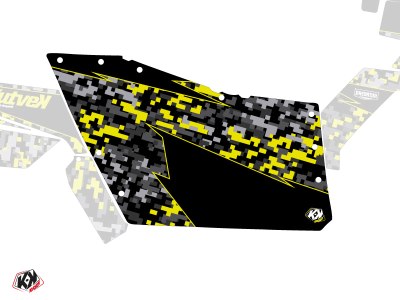 Kit Graphique Portes Origine Polaris Predator SSV Polaris RZR 570/800/900 2008-2014 Noir Gris Jaune