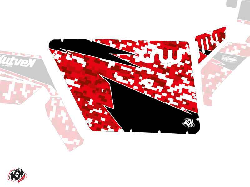 Kit Graphique Portes Standard XRW Predator SSV Polaris RZR 570/800/900 2008-2014 Rouge
