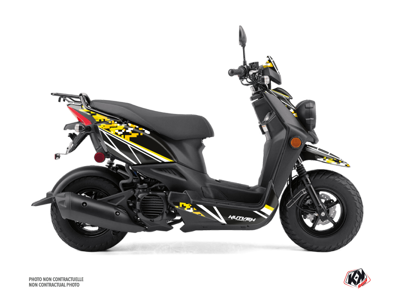 kit déco scooter yamaha predator noir-jaune 