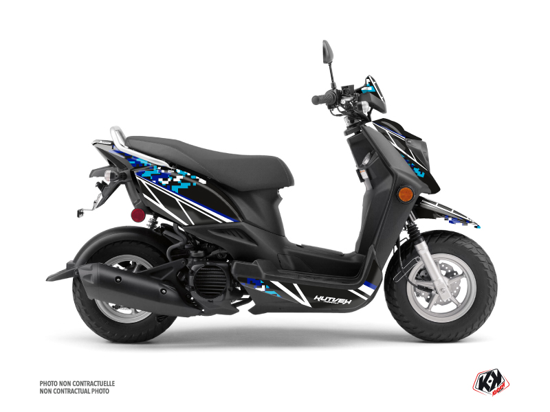 kit déco scooter yamaha predator noir-bleu 