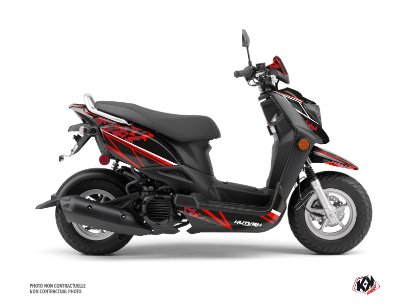kit déco scooter yamaha predator noir-rouge 