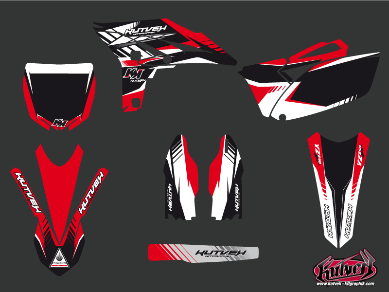 Yamaha 250 YZF Dirt Bike Pulsar Graphic Kit Red