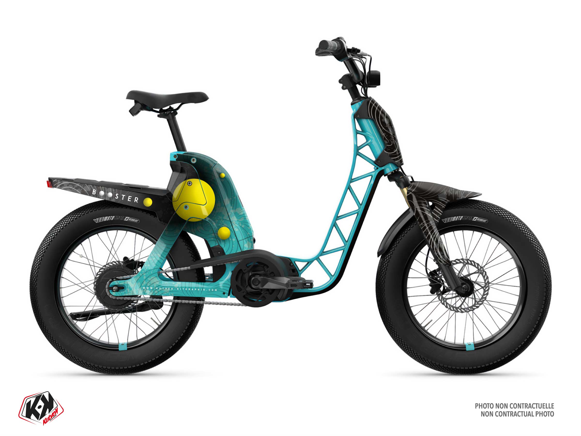 yamaha scooter quantum  graphic kit cyan-yellow