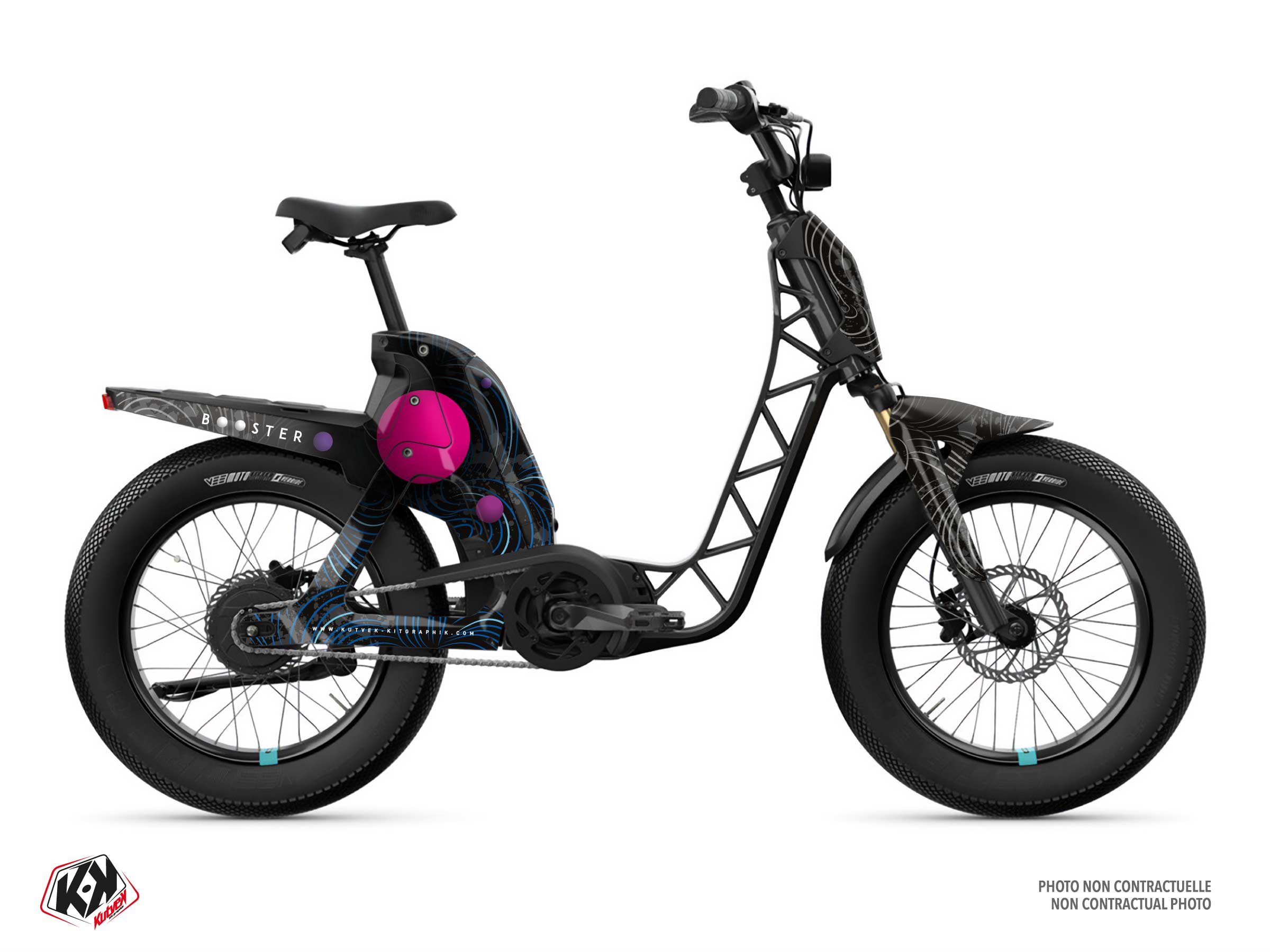 yamaha scooter quantum  graphic kit black-pink