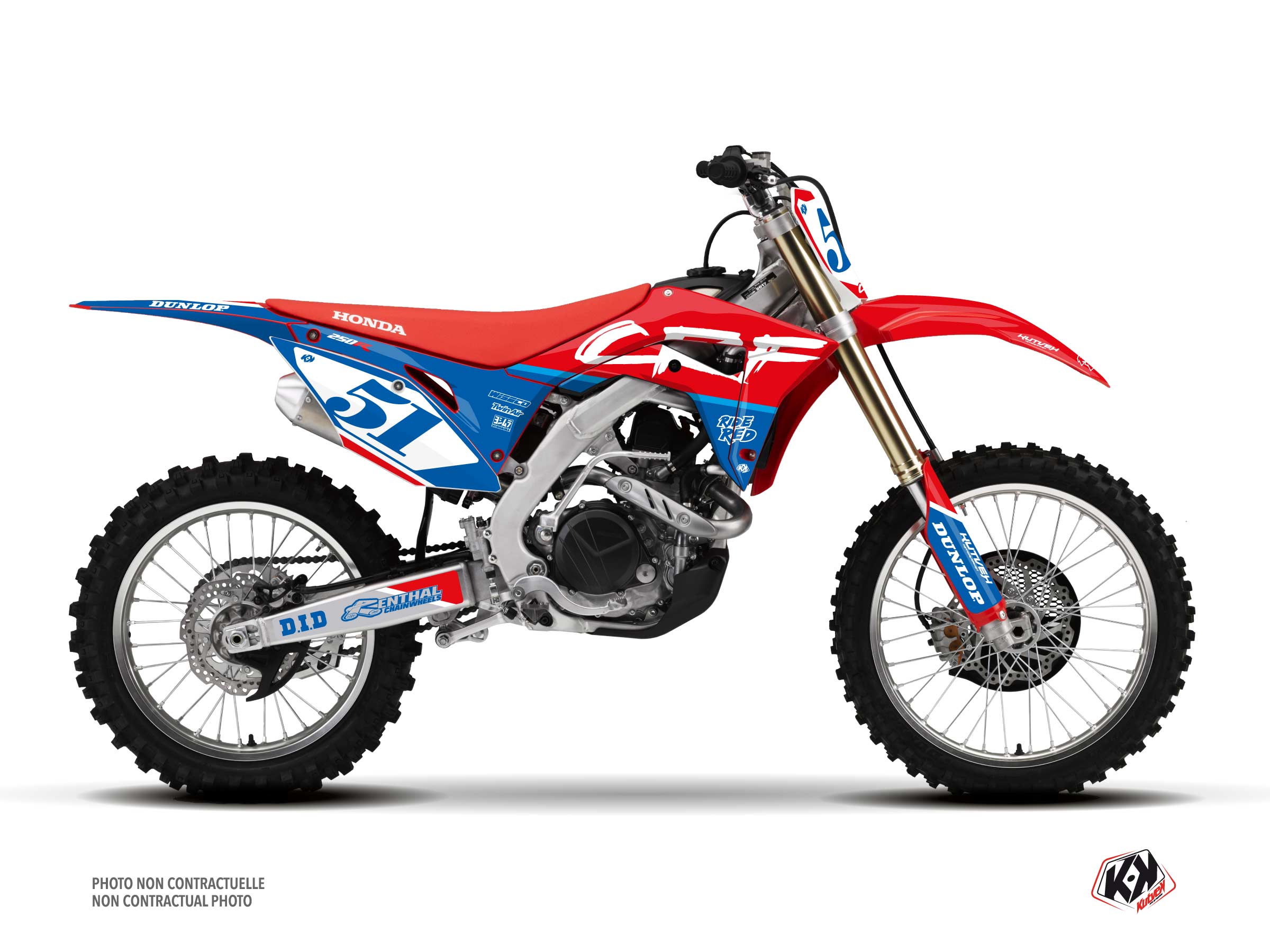 honda dirt bike rask  graphic kit blue