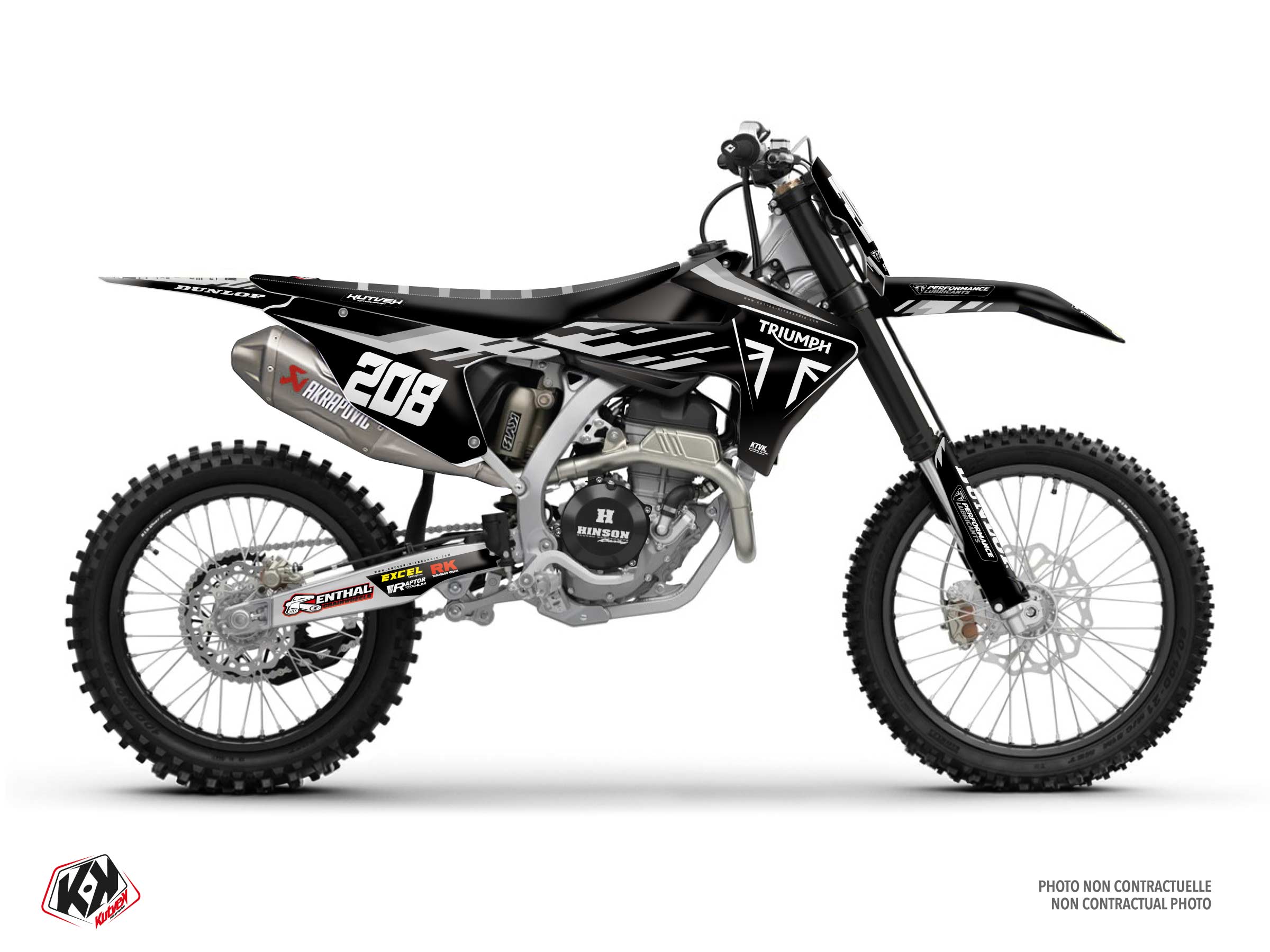 triumph dirt bike replica billottet k25  graphic kit grey