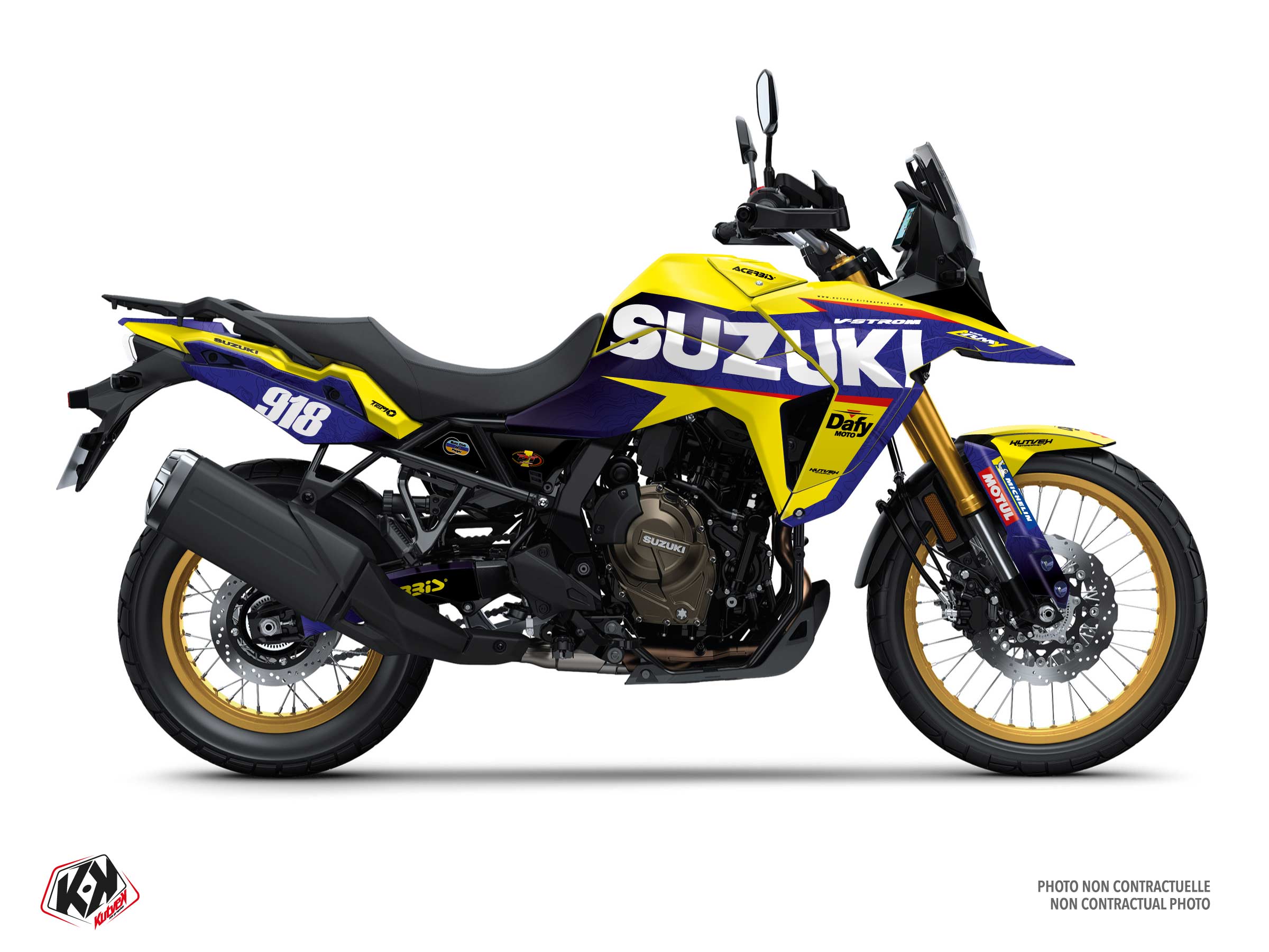 suzuki street bike replica chapeliere sable k25  graphic kit yellow