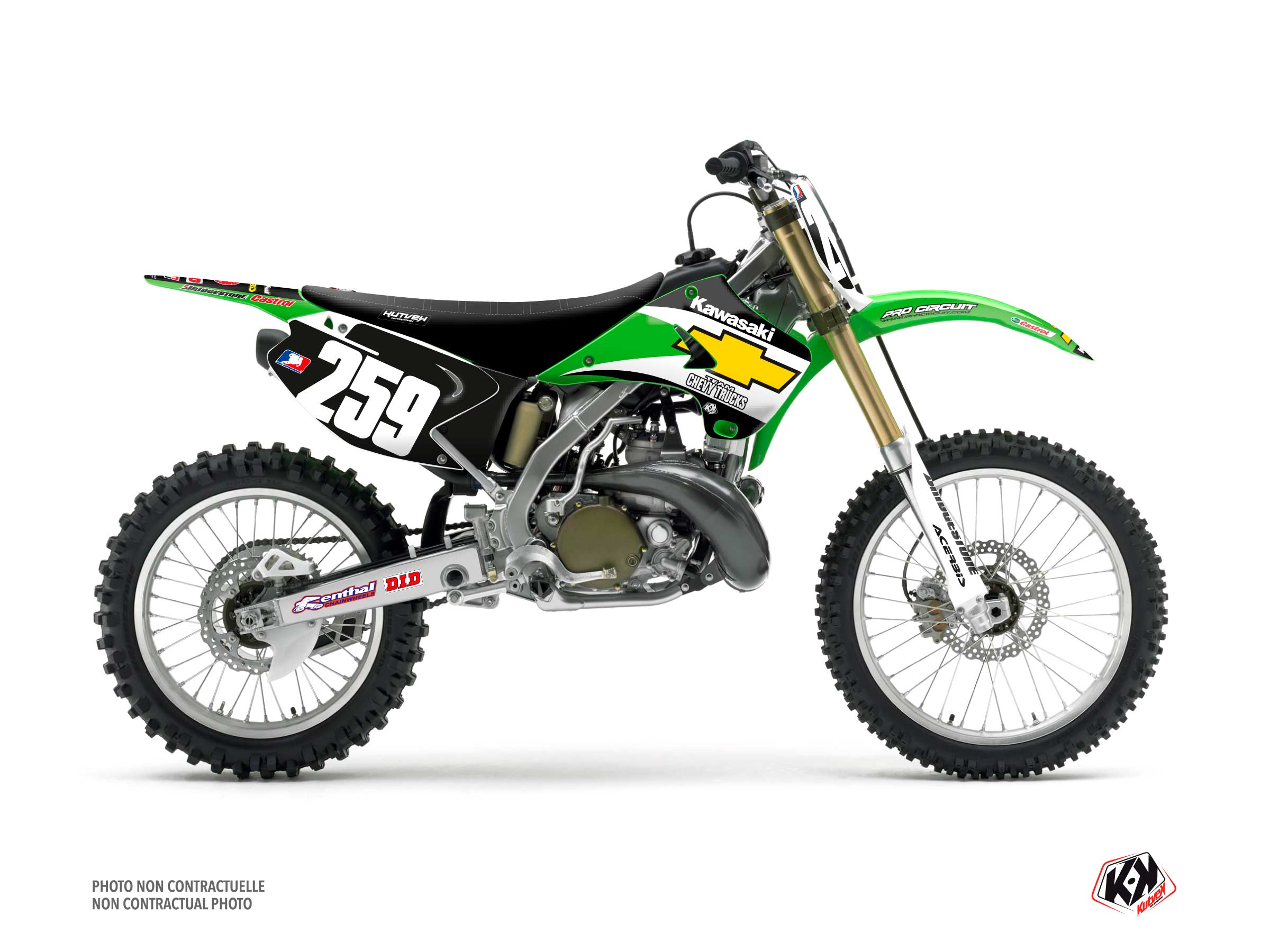 kawasaki dirt bike replica chevy js  graphic kit 