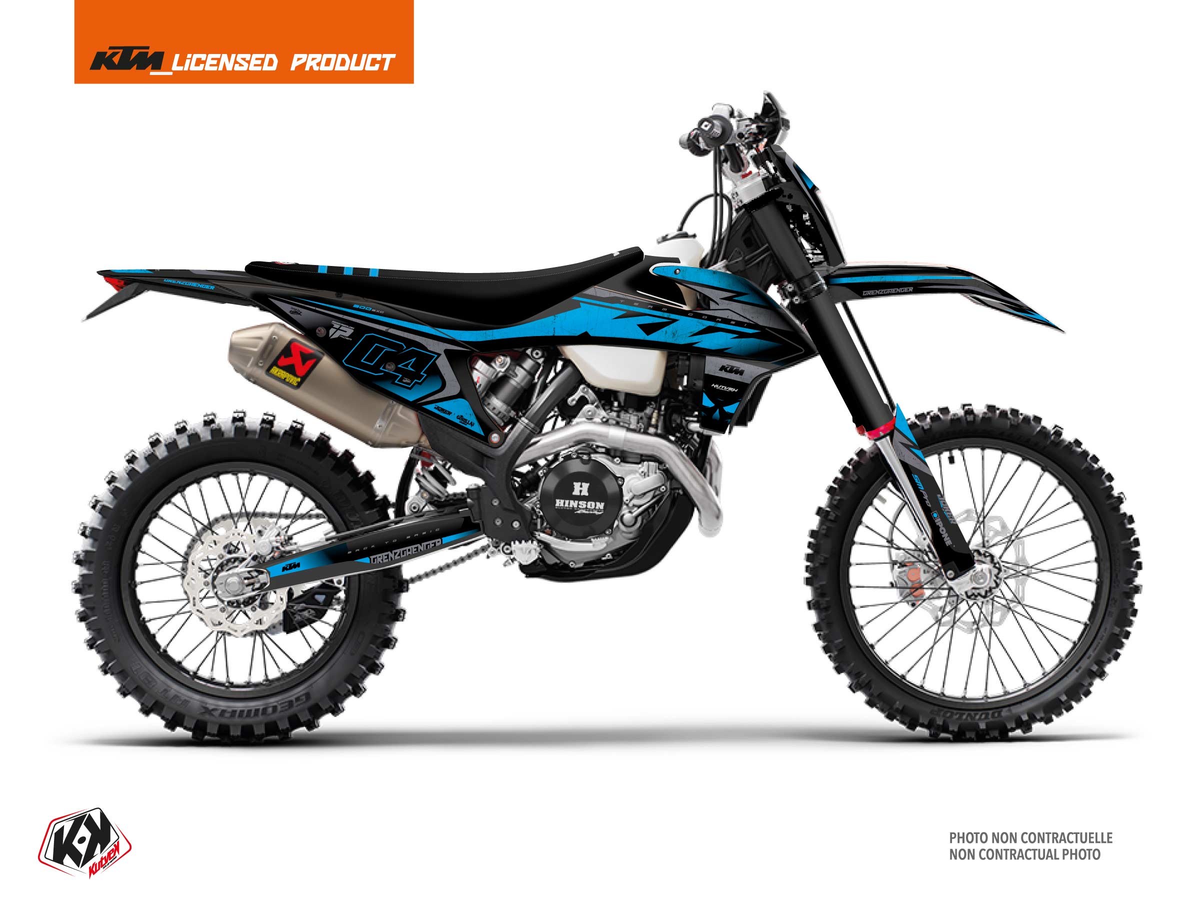 kit déco motocross ktm exc excf replica florian corsi gorilla noir-bleu