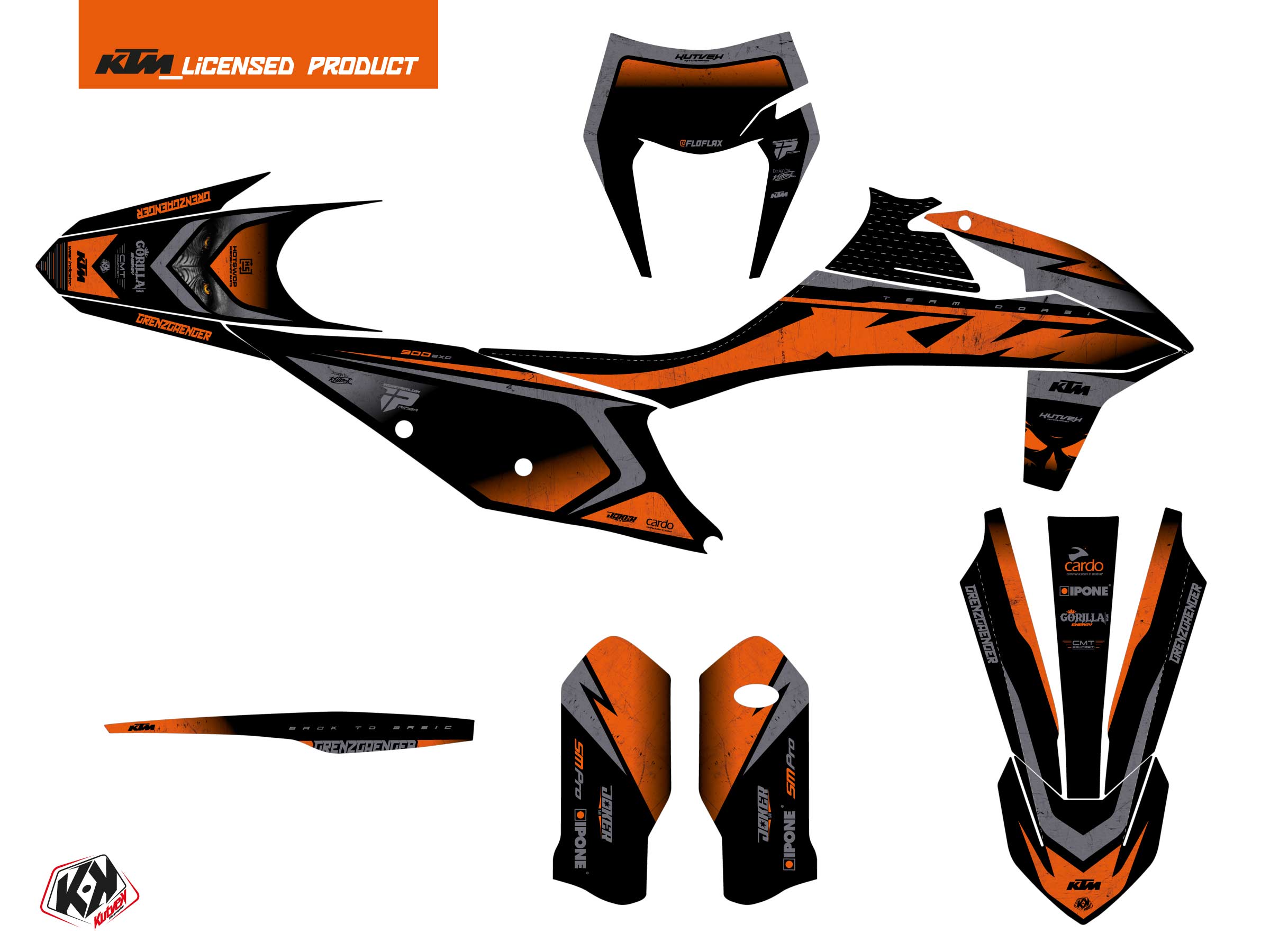 ktm dirt bike replica florian corsi gorilla graphic kit black